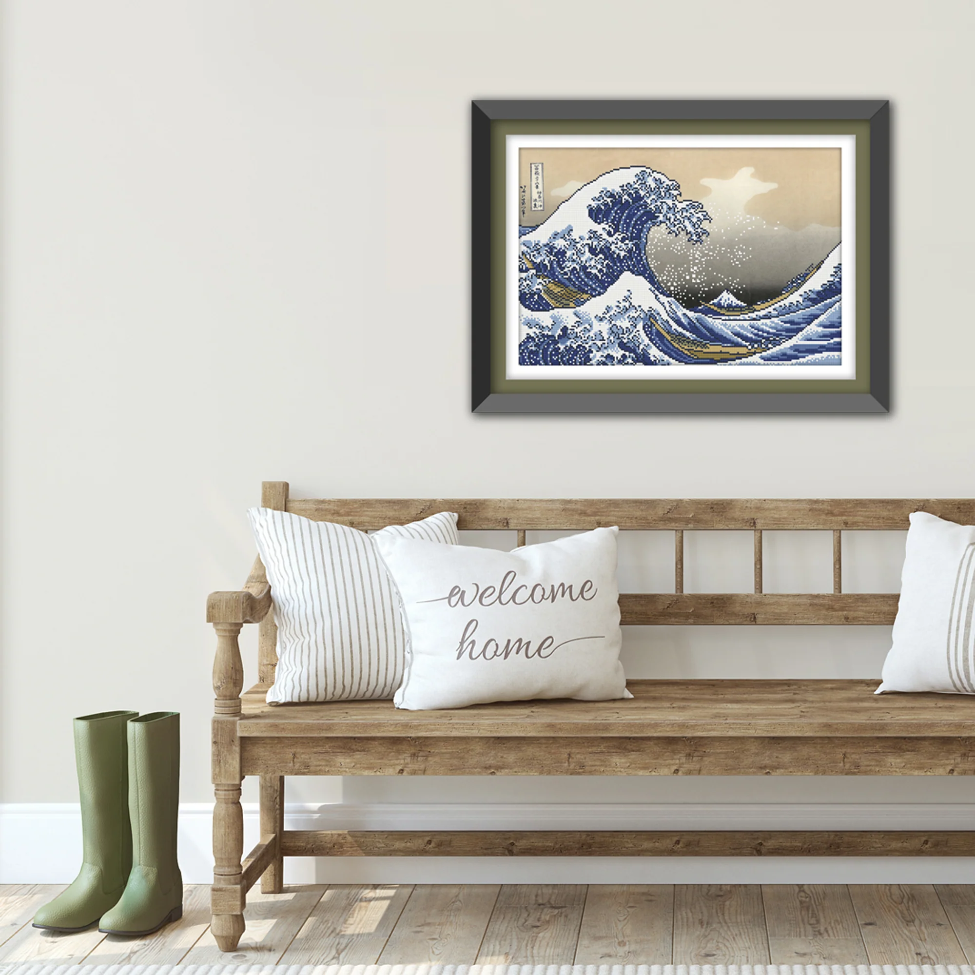 Diamond Dotz A Big Wave off Kanagawa (Hokusai) - 23.6" x 16.1" - Image 3