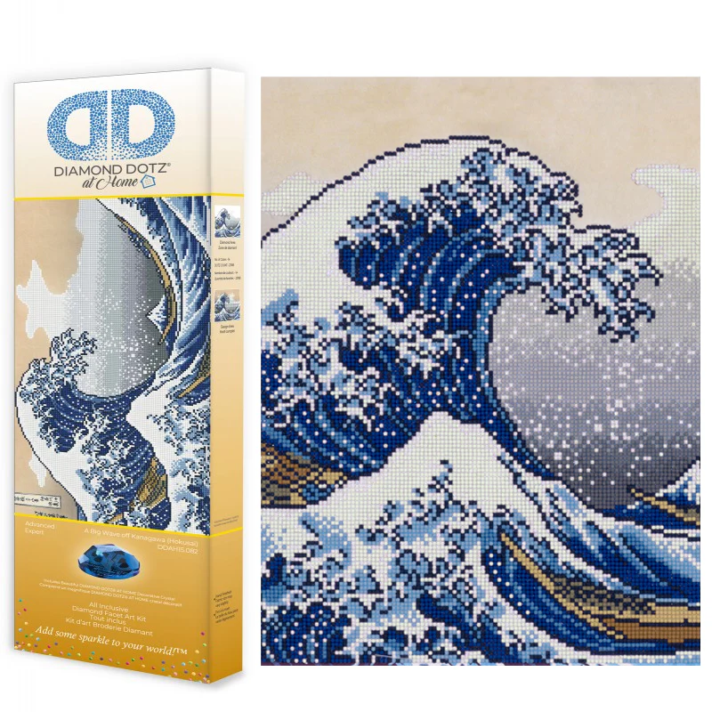 Diamond Dotz A Big Wave off Kanagawa (Hokusai) - 23.6" x 16.1" - Image 4