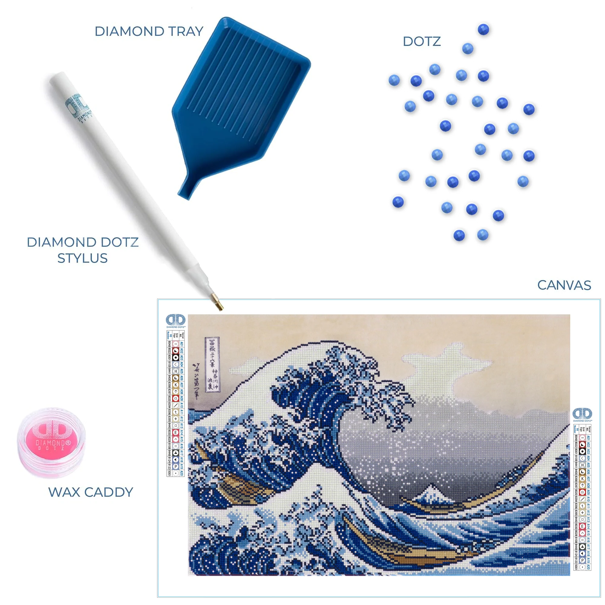Diamond Dotz A Big Wave off Kanagawa (Hokusai) - 23.6" x 16.1" - Image 5