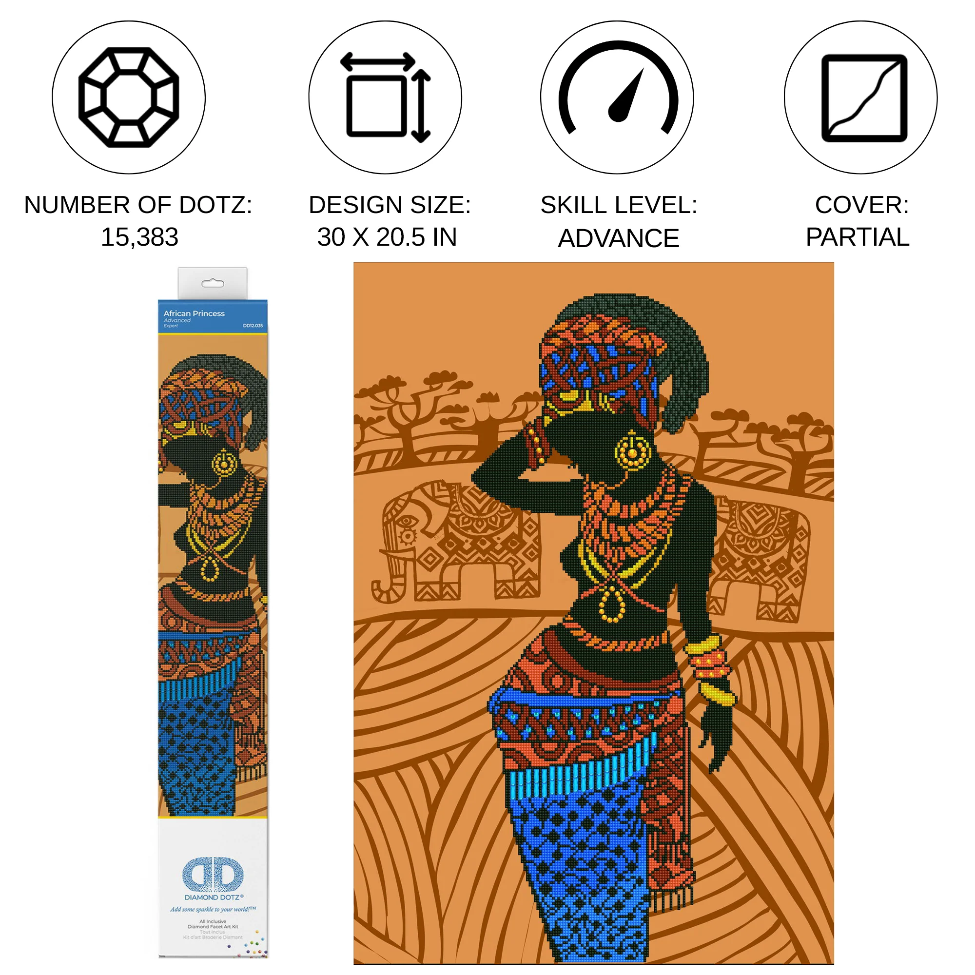 Diamond Dotz African Princess - 20.5" x 29.9" - Image 3