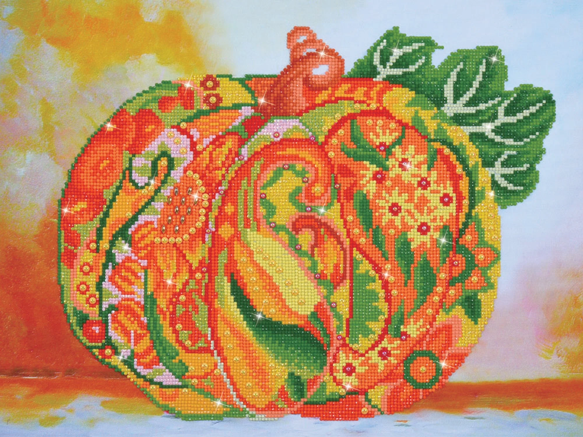 Diamond Dotz Autumn Pumpkin Amber Sparkle - 15.4" x 20.5" - Image 3