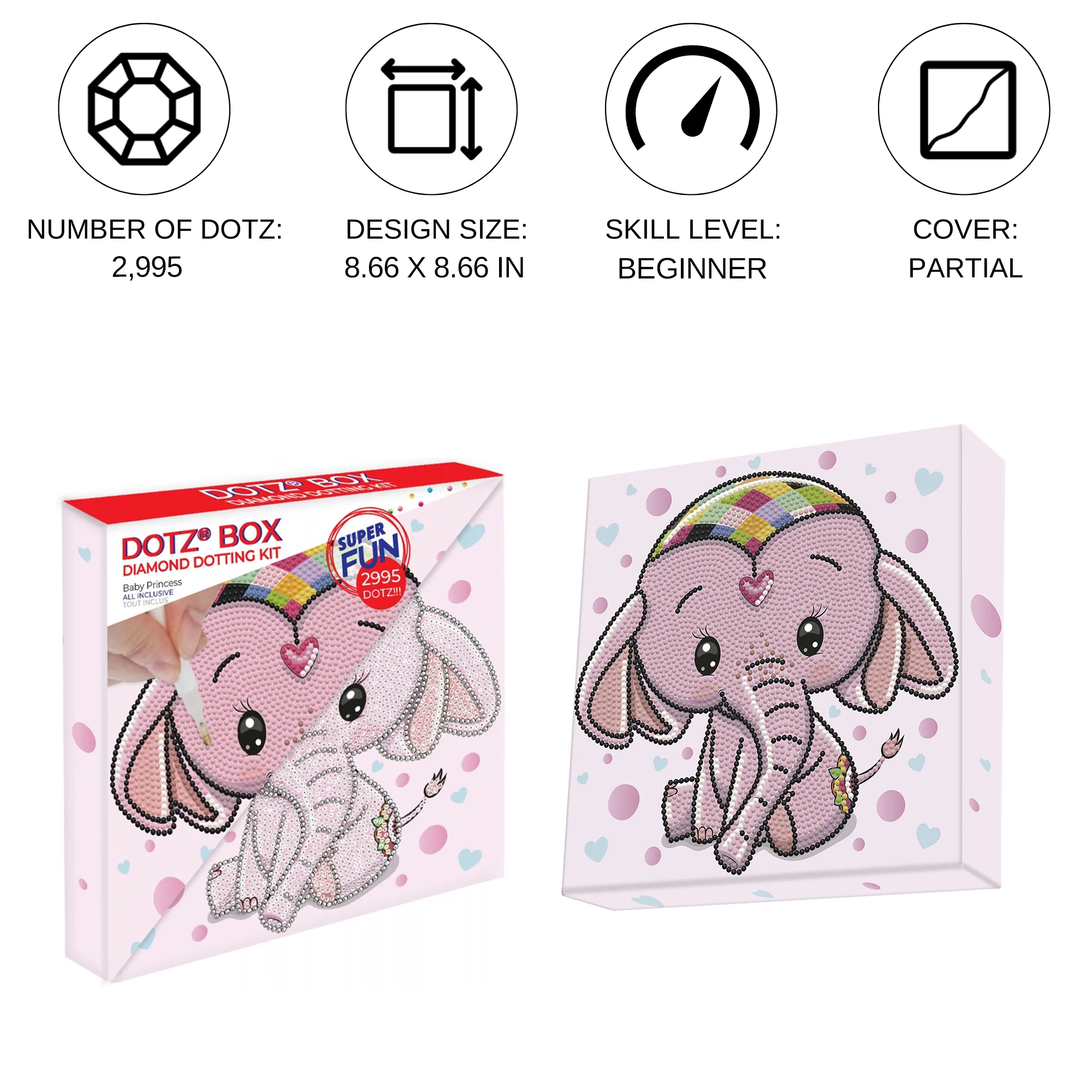 Diamond Dotz Decorative Box Baby Princess - 8.7" x 8.7" - Image 15