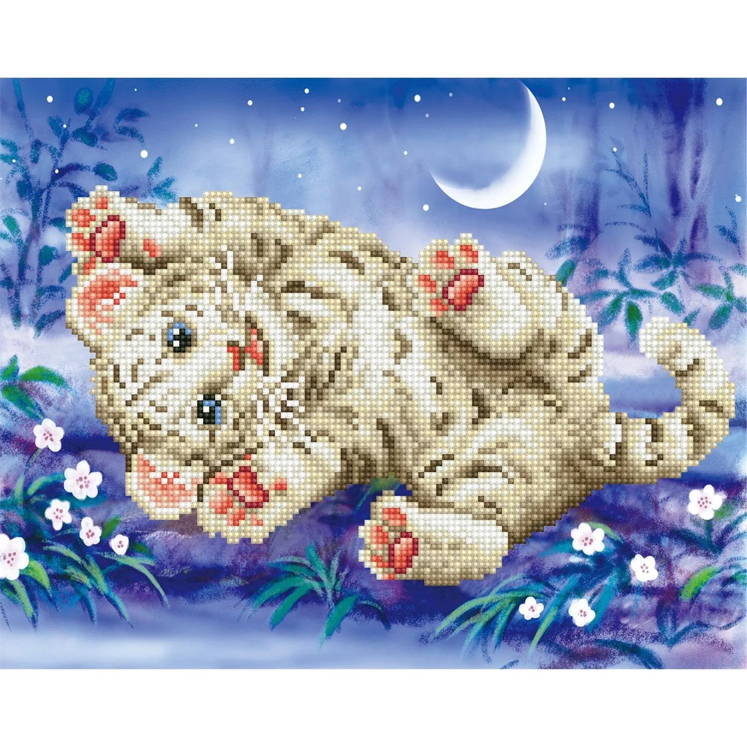 Diamond Dotz Baby Tiger Roly Poly with Frame - 14.0" x 11.0" - Image 2