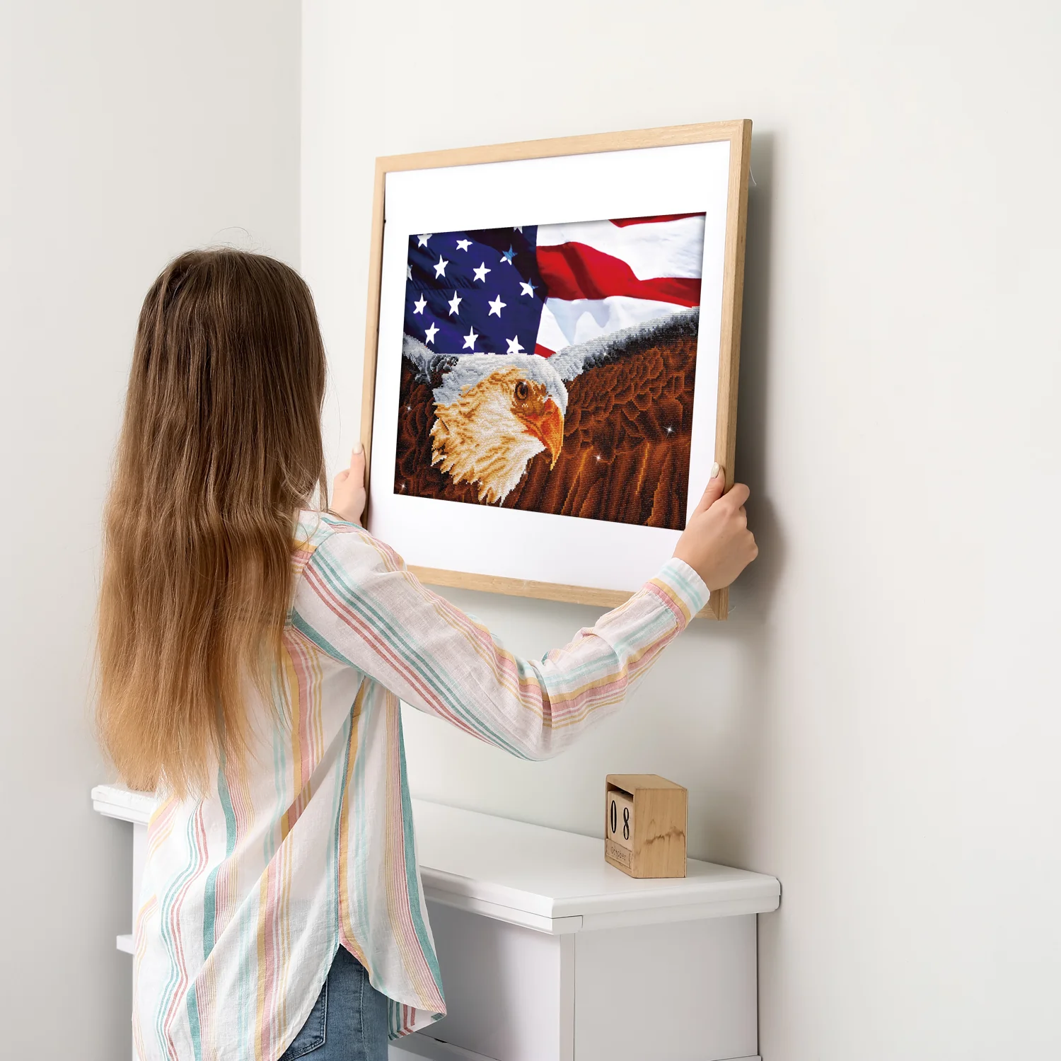 Diamond Dotz Bald Eagle & Flag - 28.0" x 22.0" - Image 2