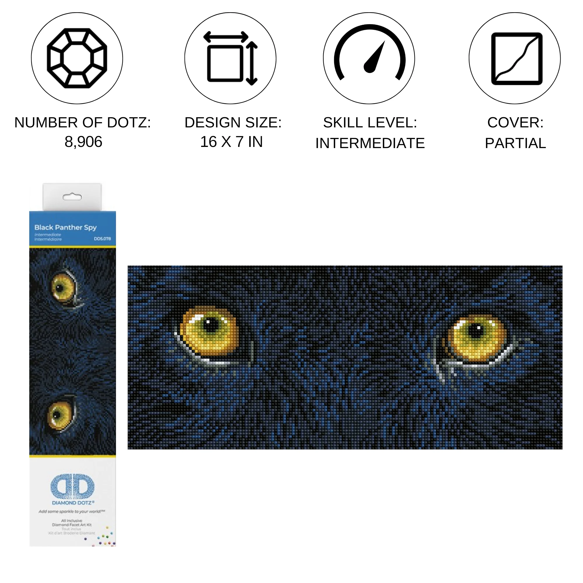 Diamond Dotz Black Panther Spy - 16.5" x 7.1" - Image 7