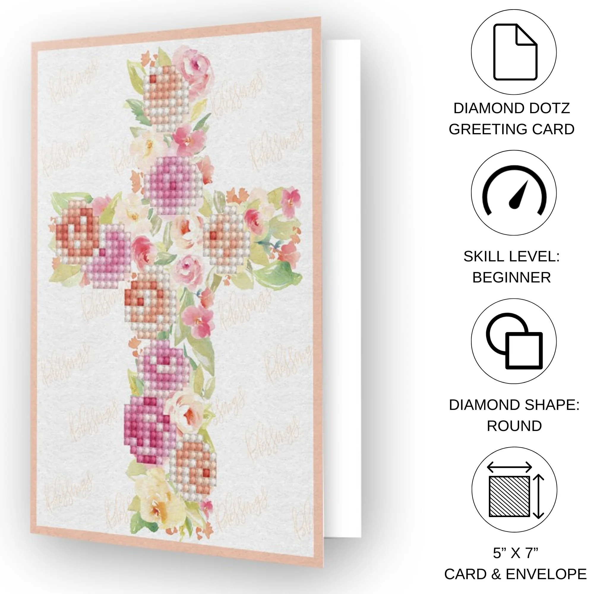Diamond Dotz Blessings Greeting Card - 5.0" x 7.0" - Image 3