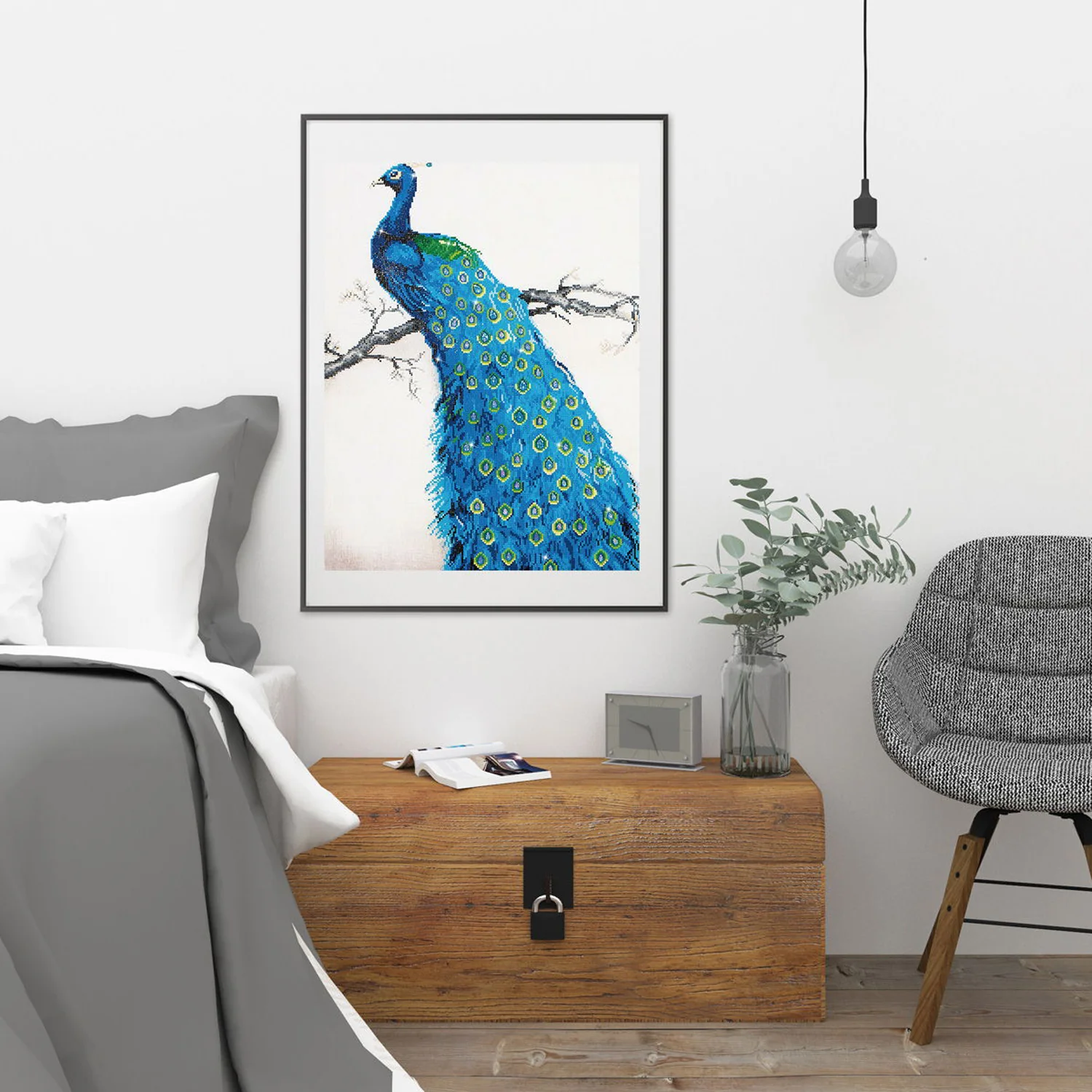 Diamond Dotz Blue Peacock - 23.6" x 33.1" - Image 2