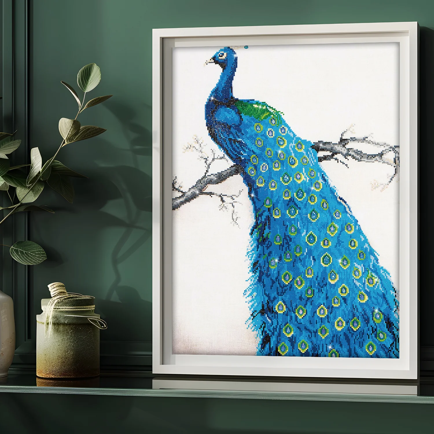 Diamond Dotz Blue Peacock - 23.6" x 33.1" - Image 4