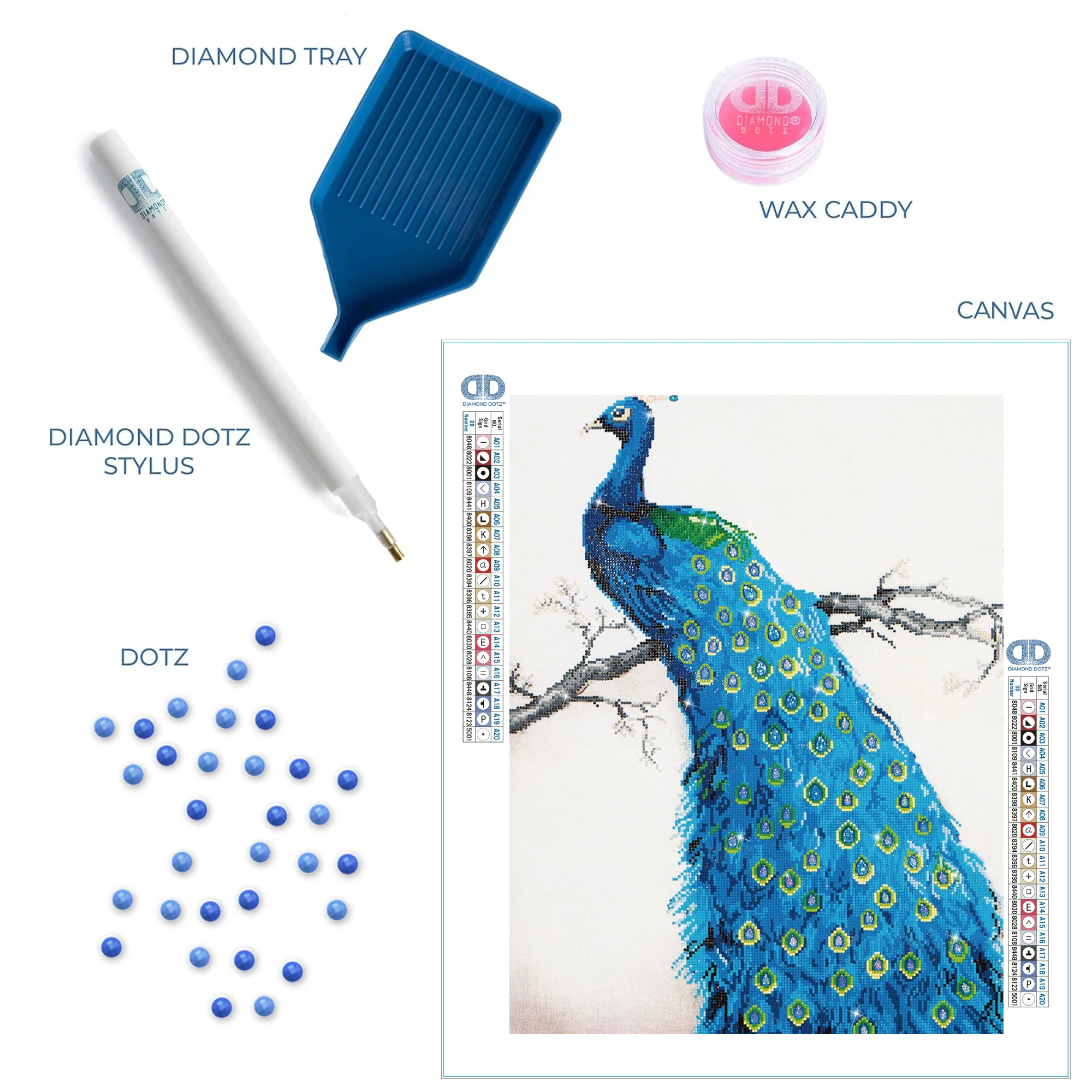 Diamond Dotz Blue Peacock - 23.6" x 33.1" - Image 5