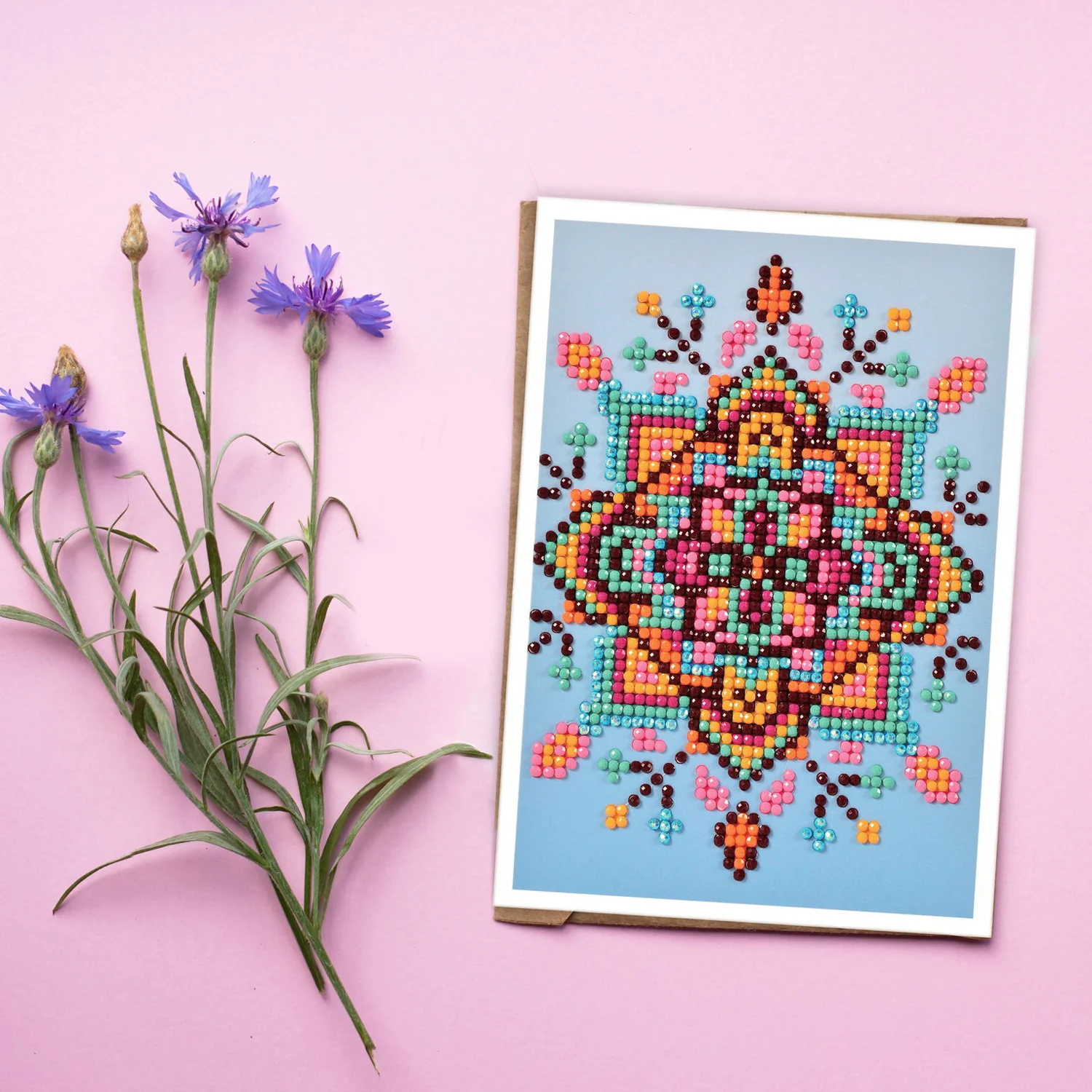 Diamond Dotz Blue Star Greeting Card - 5.0" x 7.0" - Image 5