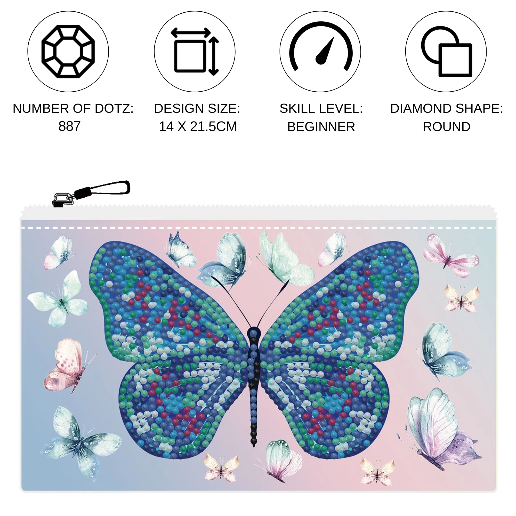 Diamond Dotz DOTZIES BUTTERFLY DAYS Diamond Painting - 7.5" x 4.3" - Image 4
