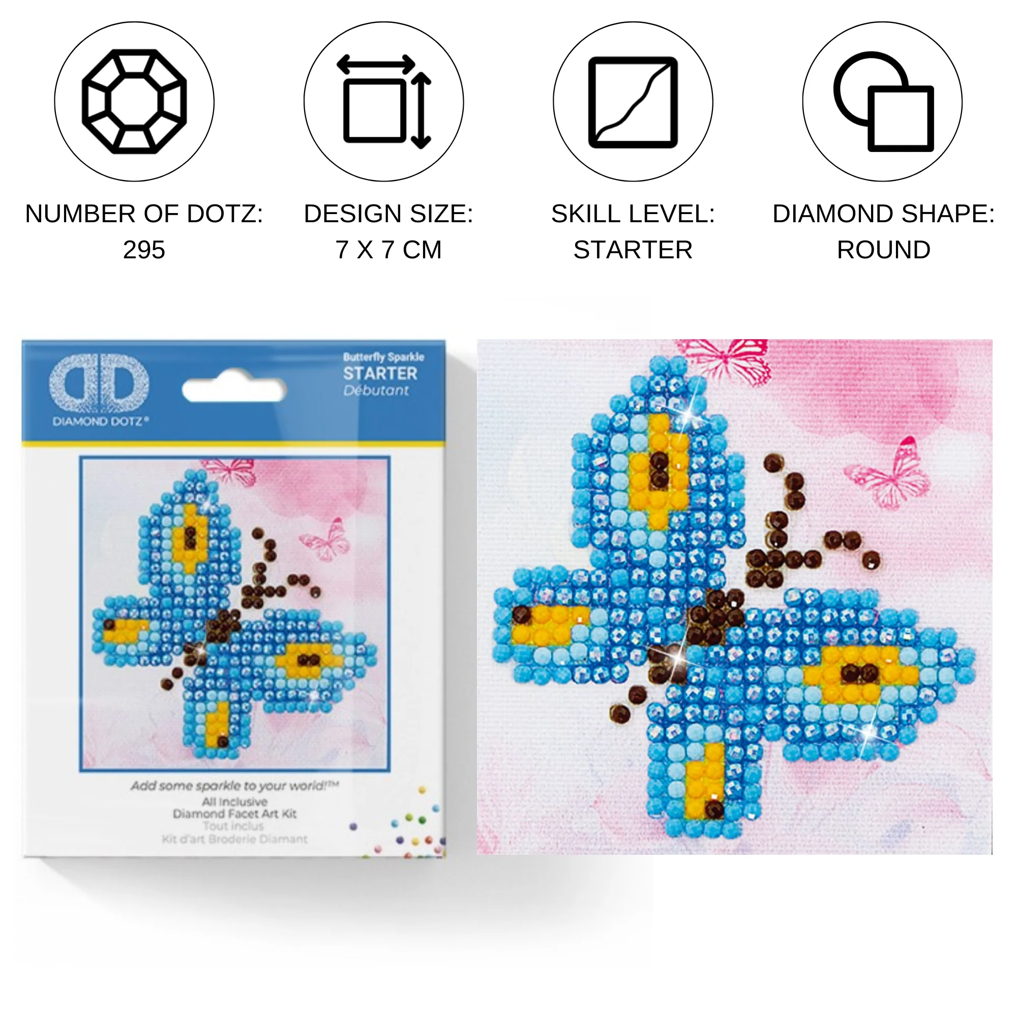 Diamond Dotz Butterfly Sparkle - 3.0" x 3.0" - Image 3