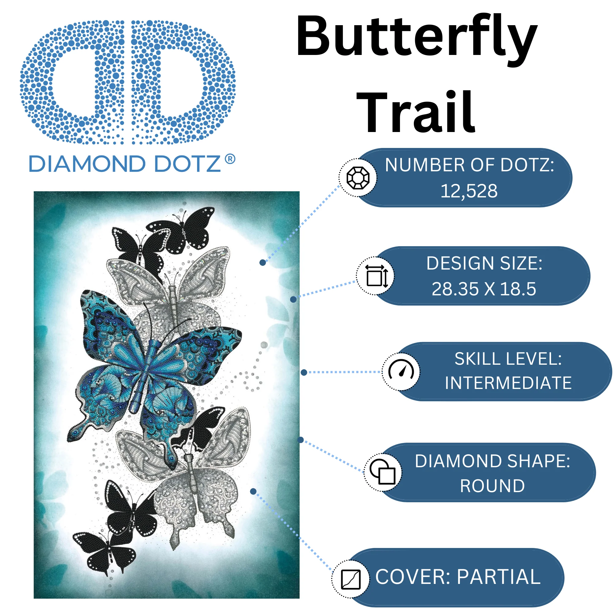 Diamond Dotz Butterfly Trail - 18.5" x 28.4" - Image 3