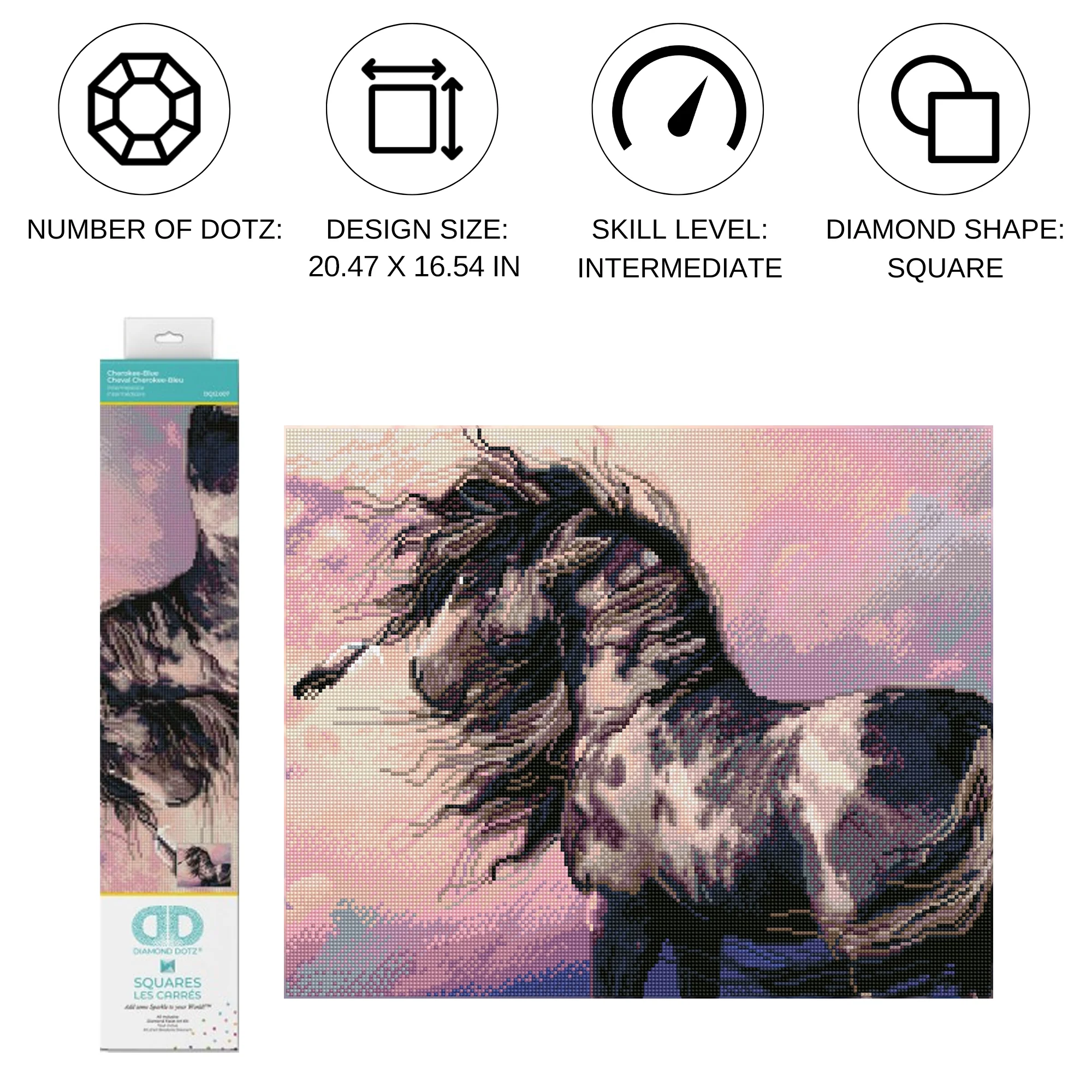 Diamond Dotz Cherokee-Blue - 20.5" x 16.5" - Image 5