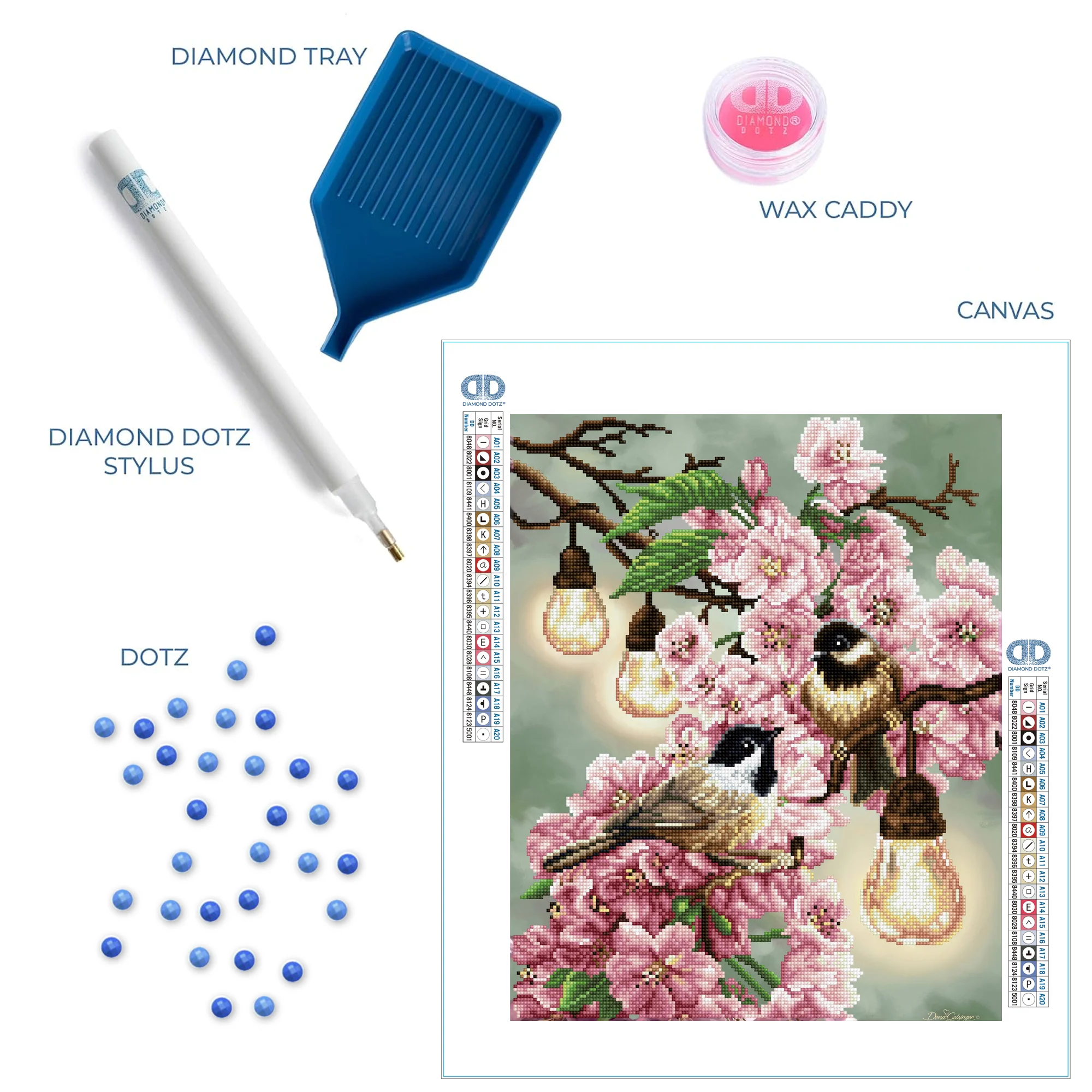 Diamond Dotz Cherry Blossoms & Chickadees - 16.5" x 20.5" - Image 5