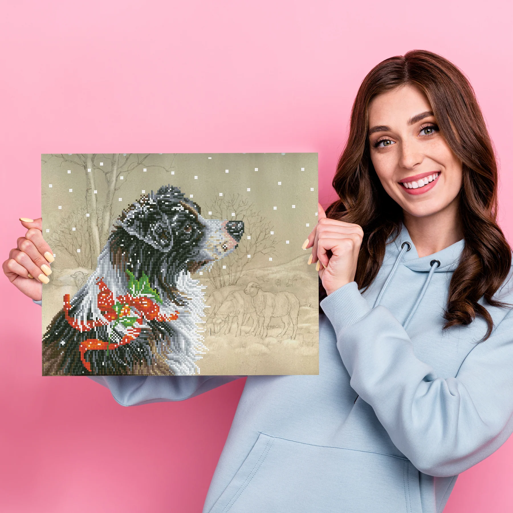 Diamond Dotz Christmas Collie - 19.7" x 15.8" - Image 4