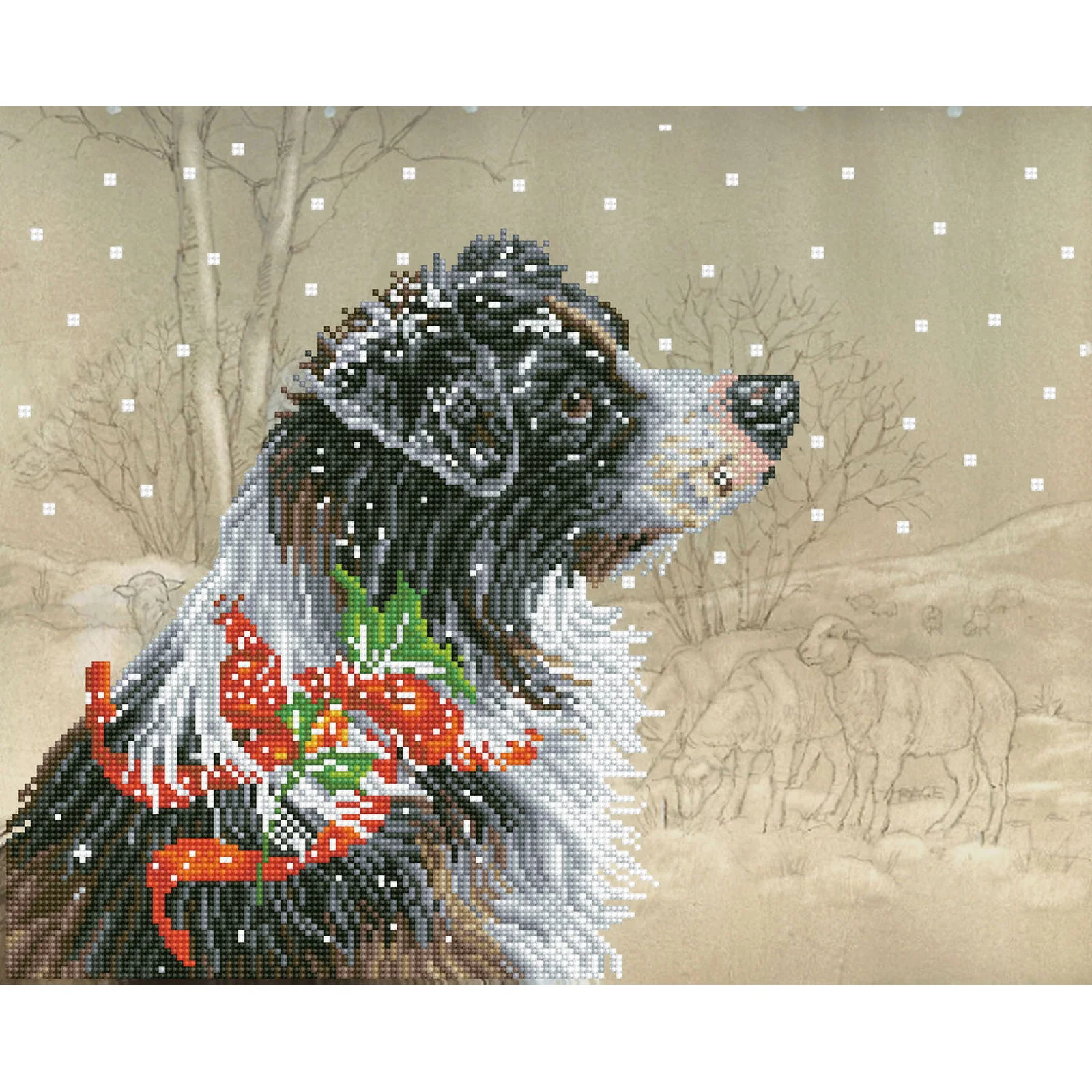 Diamond Dotz Christmas Collie - 19.7" x 15.8" - Image 6
