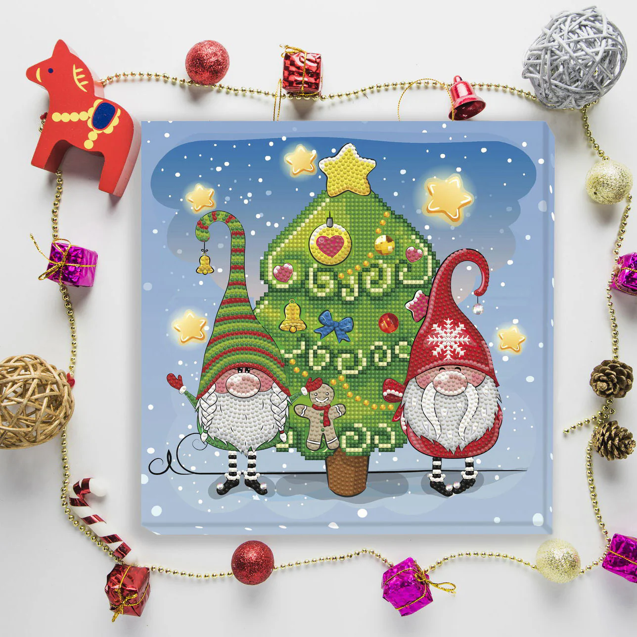 Diamond Dotz Decorative Box Christmas Elves - 11.0" x 11.0" - Image 3