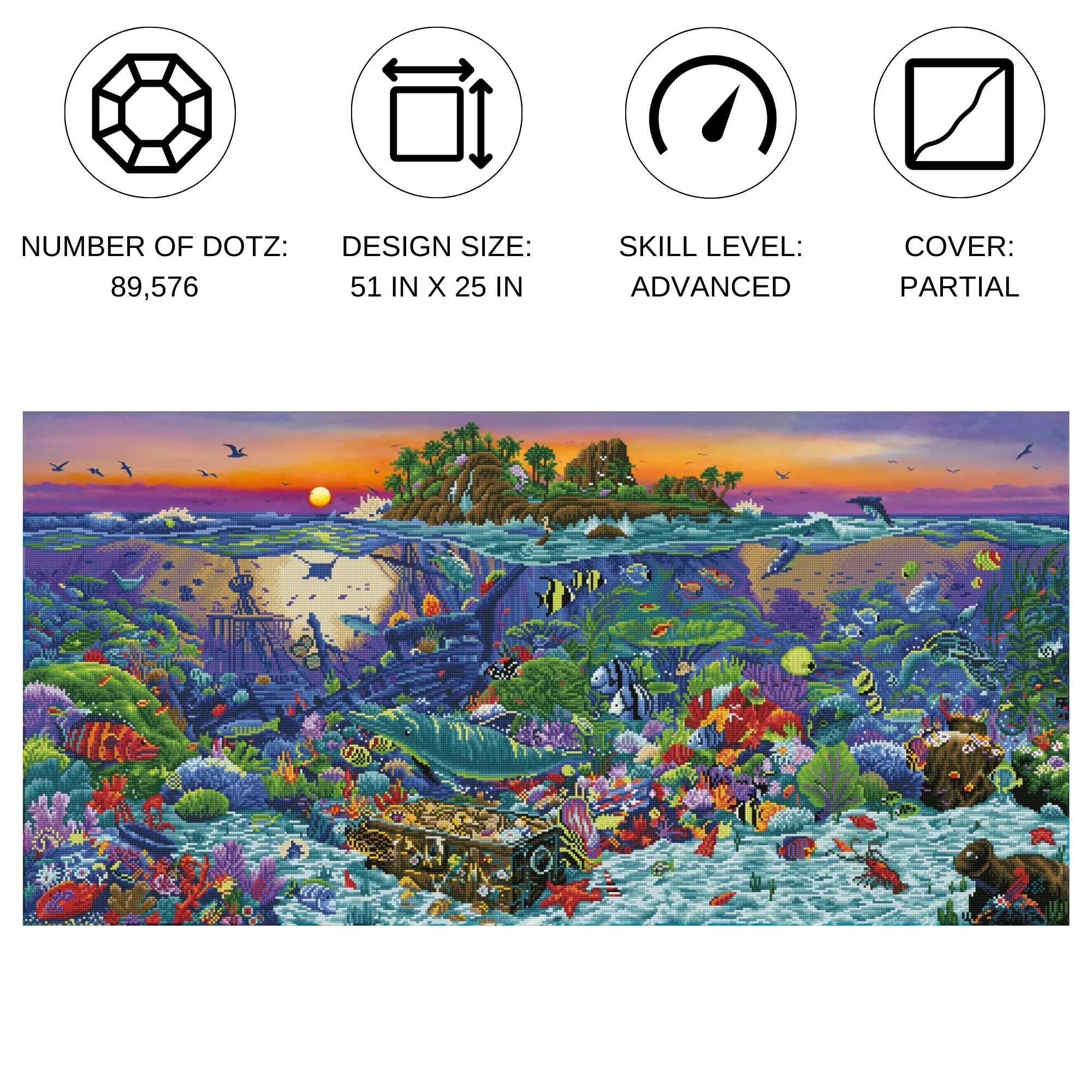Diamond Dotz Coral Reef Island - 52.0" x 25.6" - Image 3