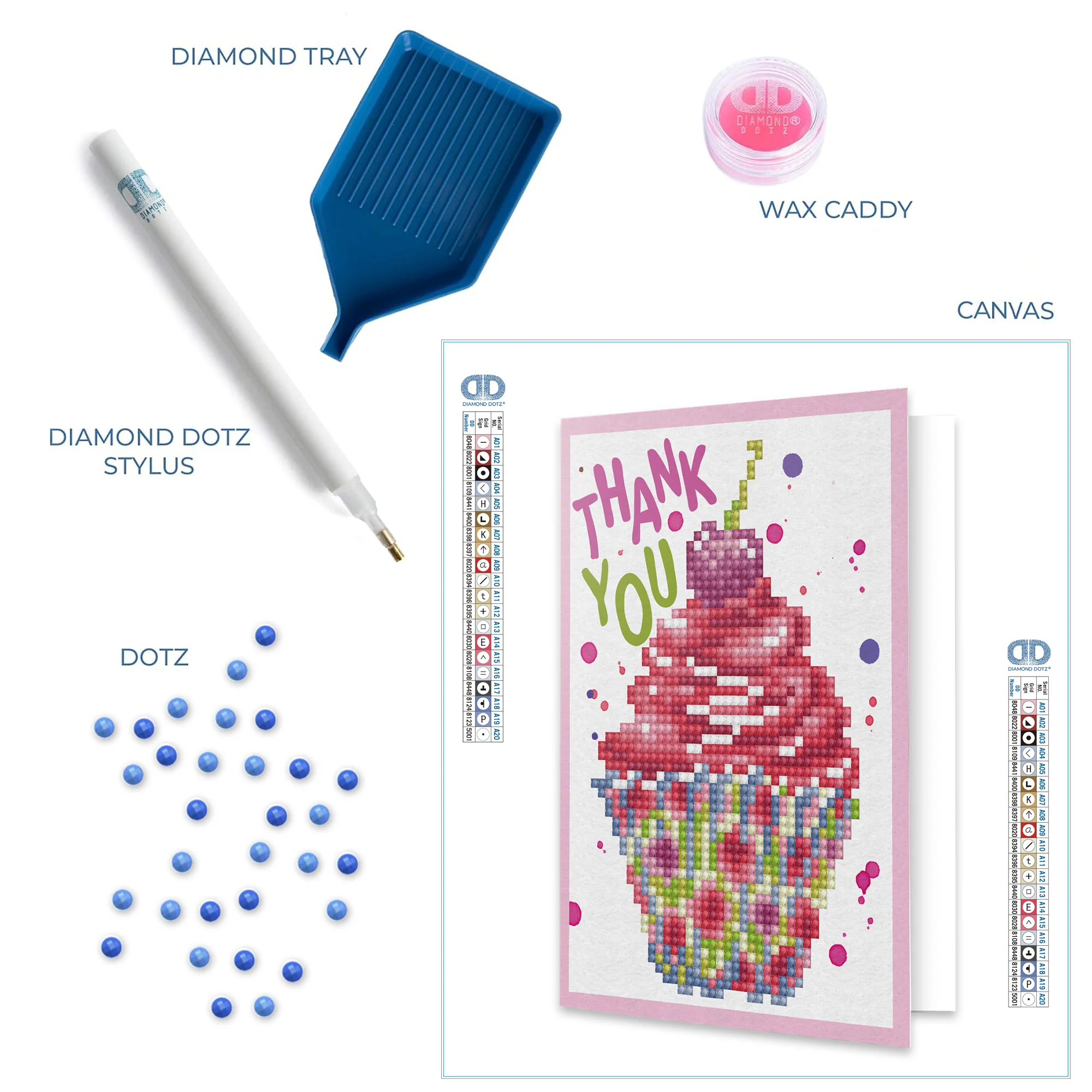 Diamond Dotz Cup Cake Thank You Greeting Card - 5.0" x 7.0" - Image 4