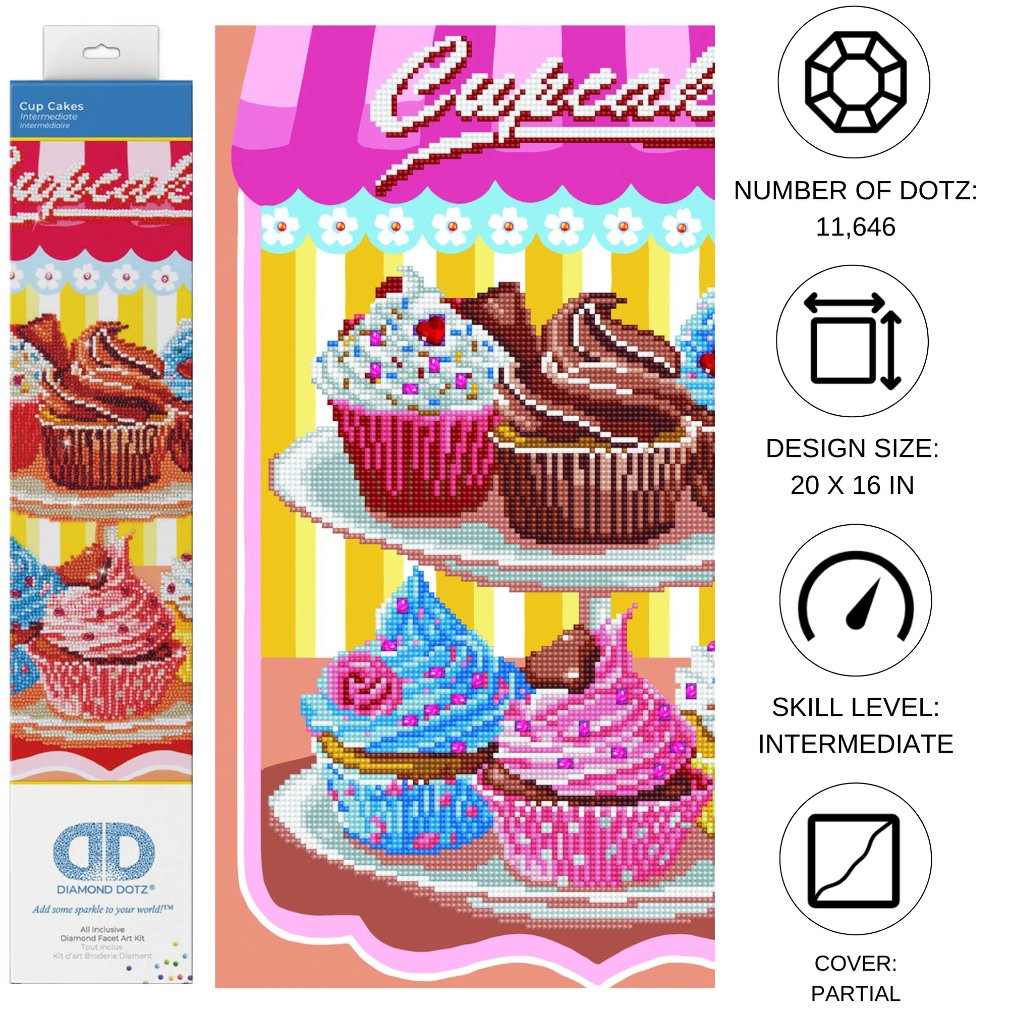 Diamond Dotz Cup Cakes - 16.0" x 20.0" - Image 4