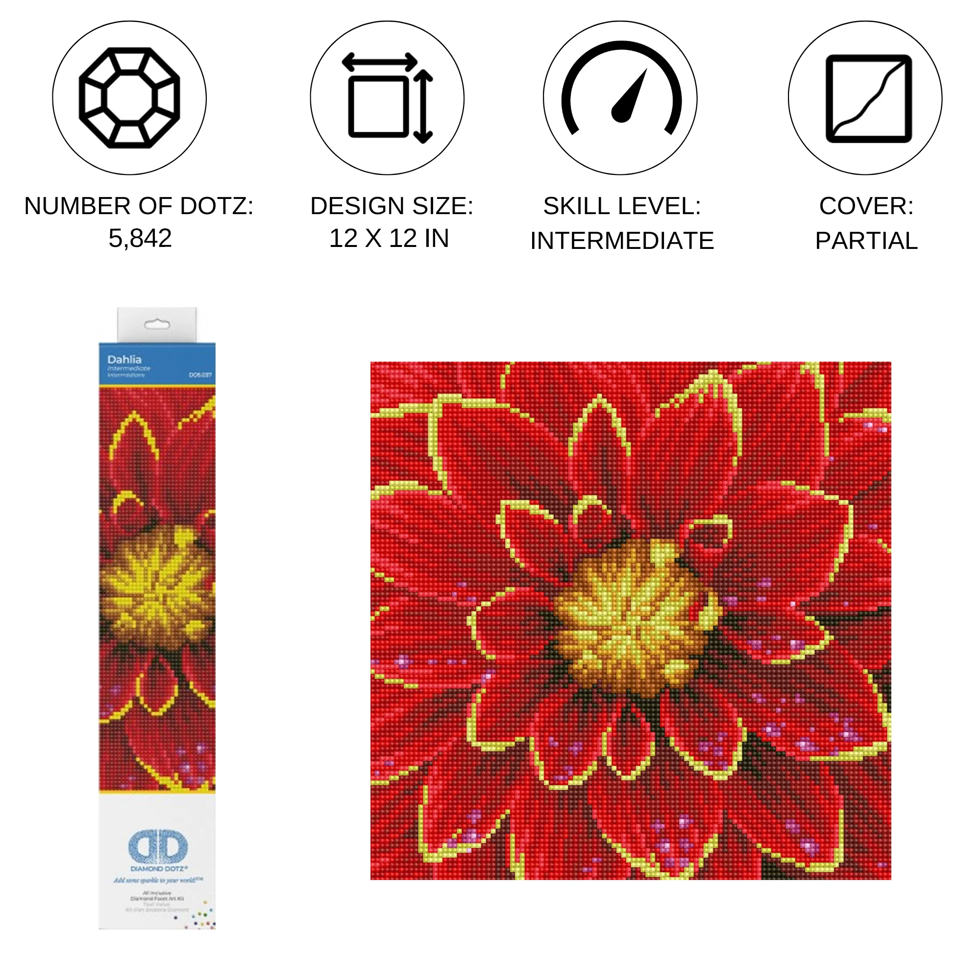 Diamond Dotz Dahlia - 12.0" x 12.0" - Image 3