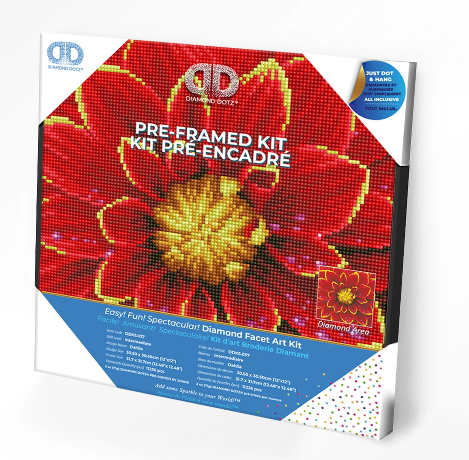 Dahlia Pre-Framed Kit - 12" x 12"