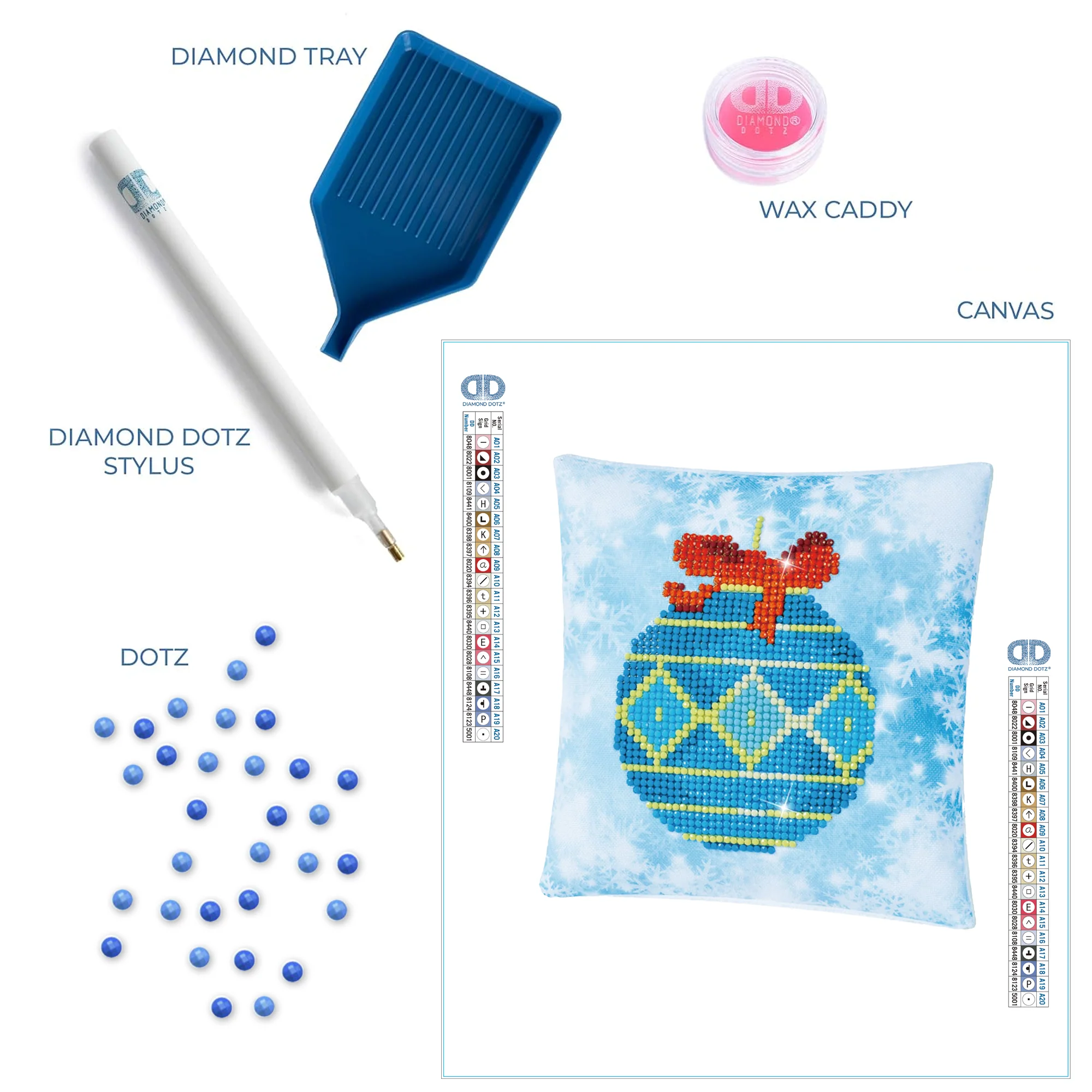 Diamond Dotz Blue Bauble Pillow - 7.1" x 7.1" - Image 6