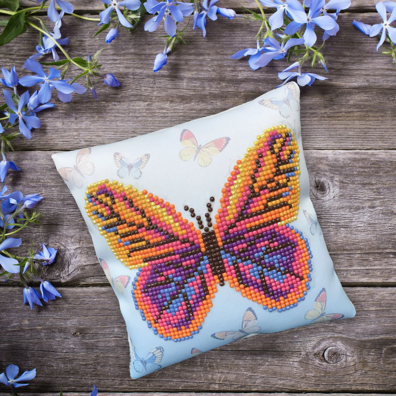 Diamond Dotz Butta Flutta Mini Pillow - 7.1" x 7.1" - Image 2