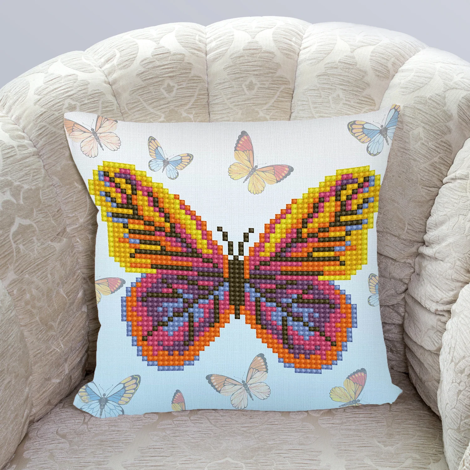 Diamond Dotz Butta Flutta Mini Pillow - 7.1" x 7.1" - Image 3