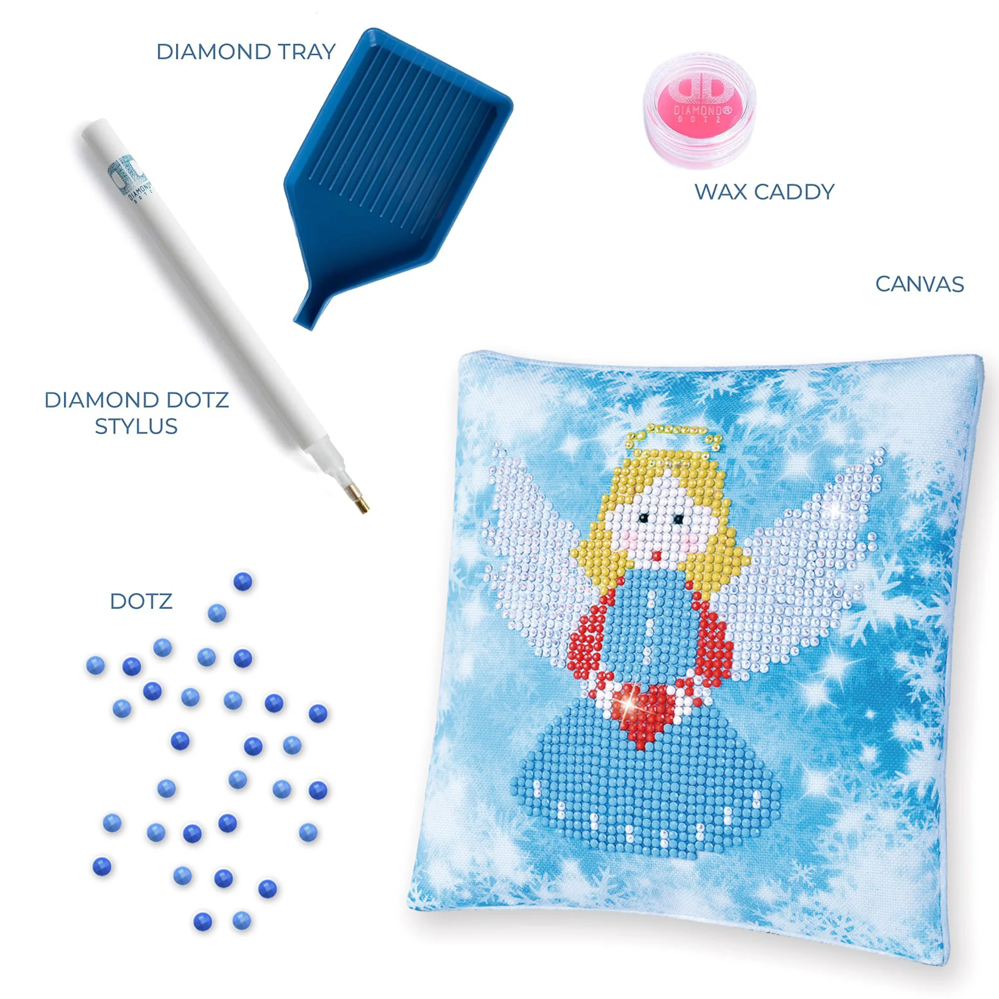 Diamond Dotz Christmas Angel Pillow - 7.1" x 7.1" - Image 6
