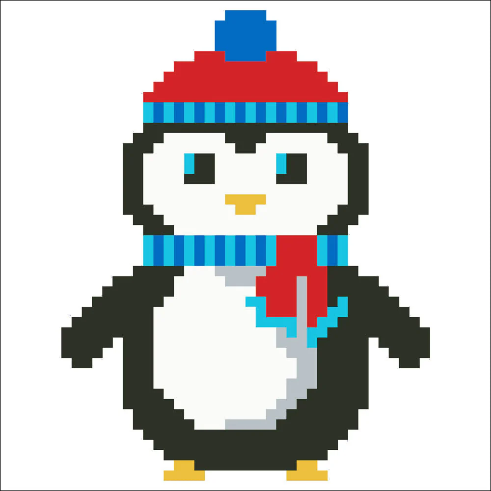 Diamond Dotz Christmas Penguin Pillow - 7.1" x 7.1" - Image 3
