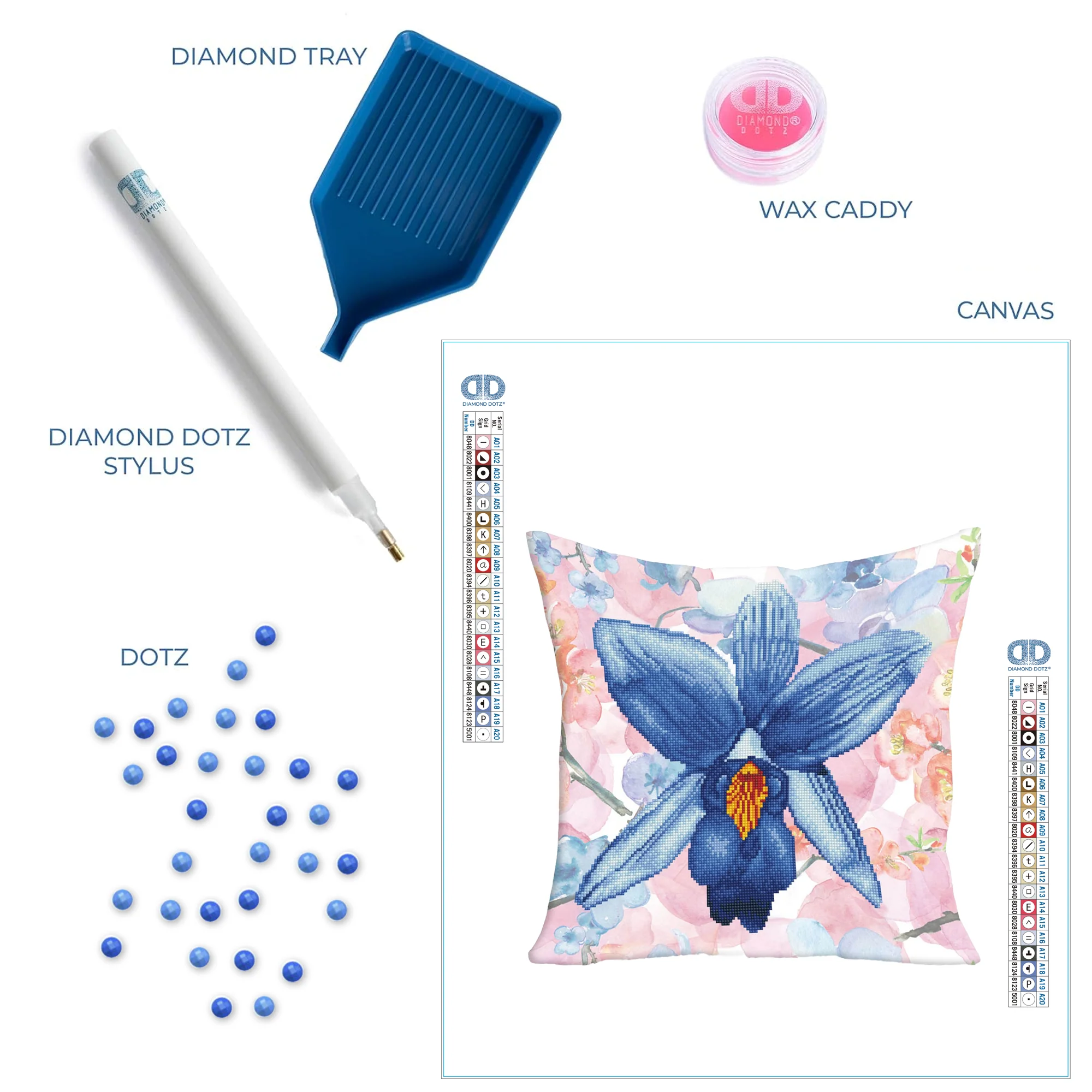 Diamond Dotz Sparkle Garden Blue Pillow - 17.7" x 17.7" - Image 6