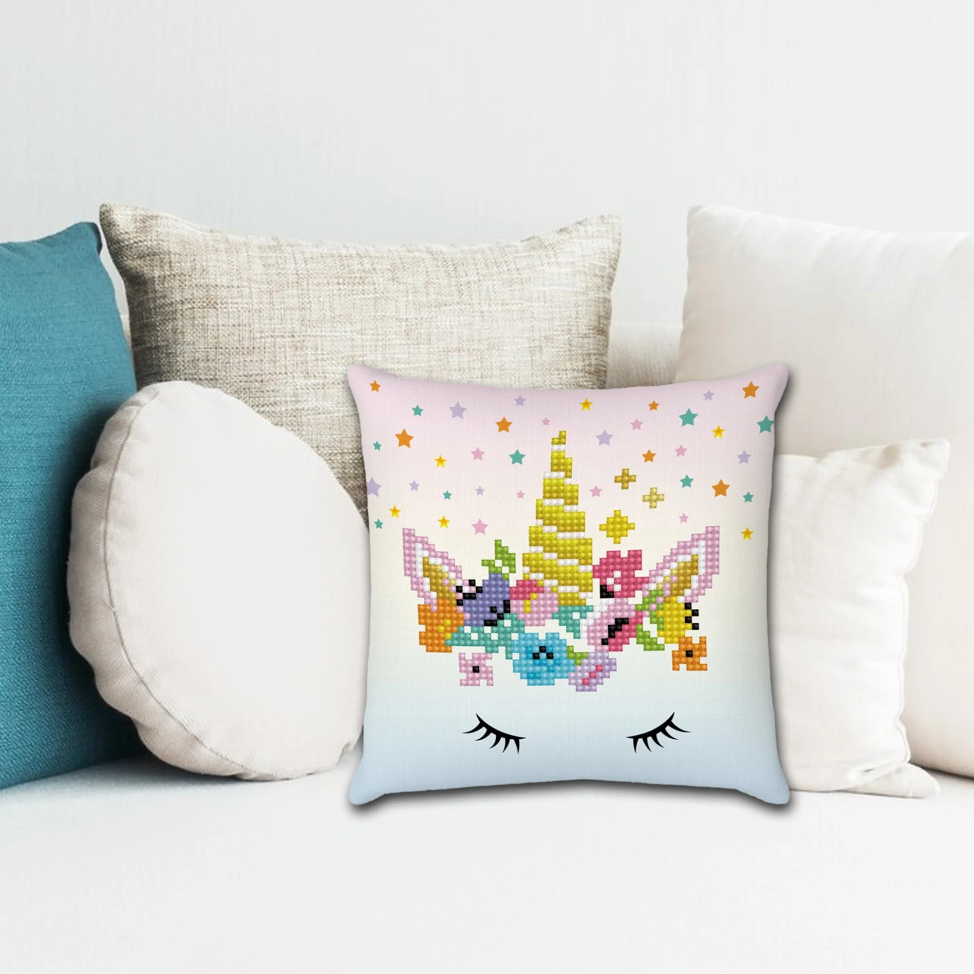 Diamond Dotz Flower Crown Mini Pillow - 7.1" x 7.1" - Image 3