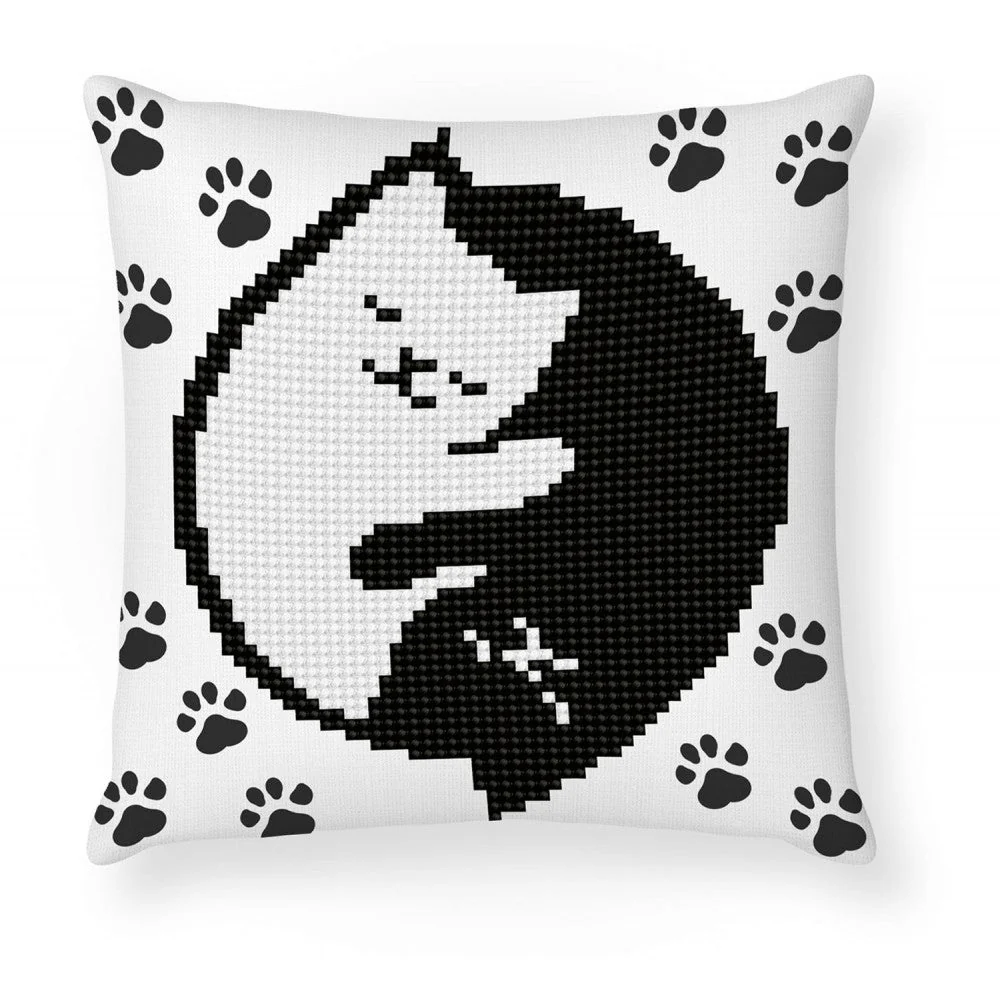 Diamond Dotz Kitty Glow Mini Pillow - 7.1" x 7.1" - Image 7