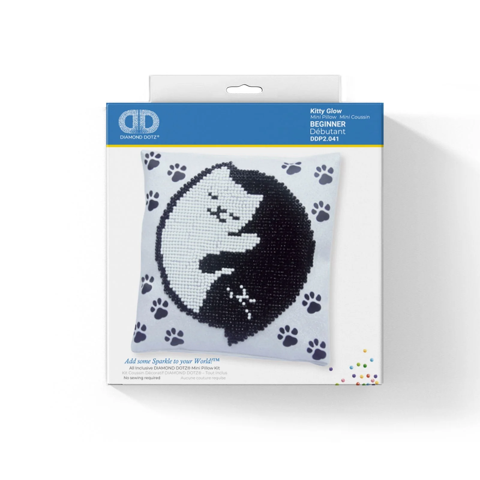Diamond Dotz Kitty Glow Mini Pillow - 7.1" x 7.1" - Image 9