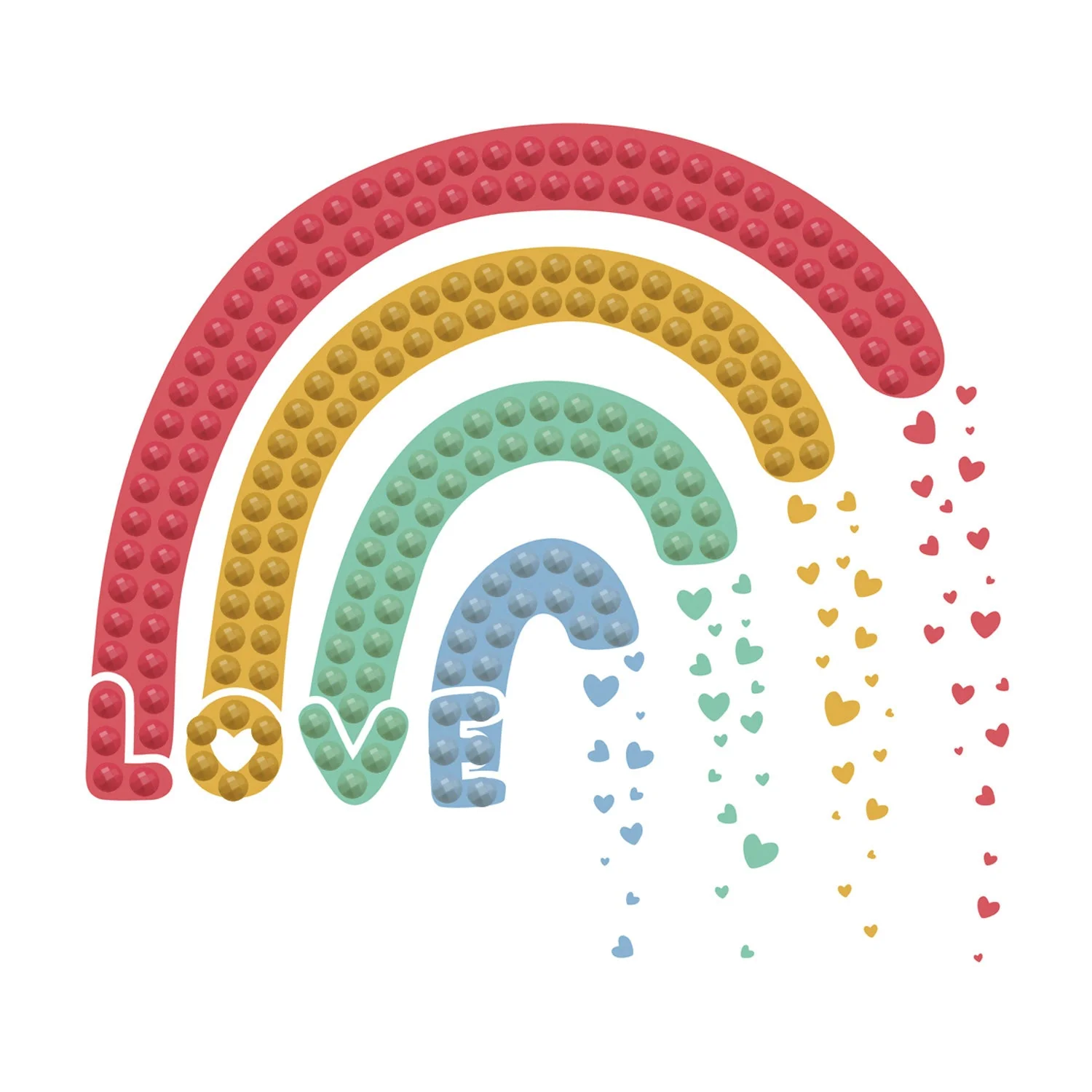 Diamond Dotz Love Rainbow with Frame - 3.0" x 3.0" - Image 4