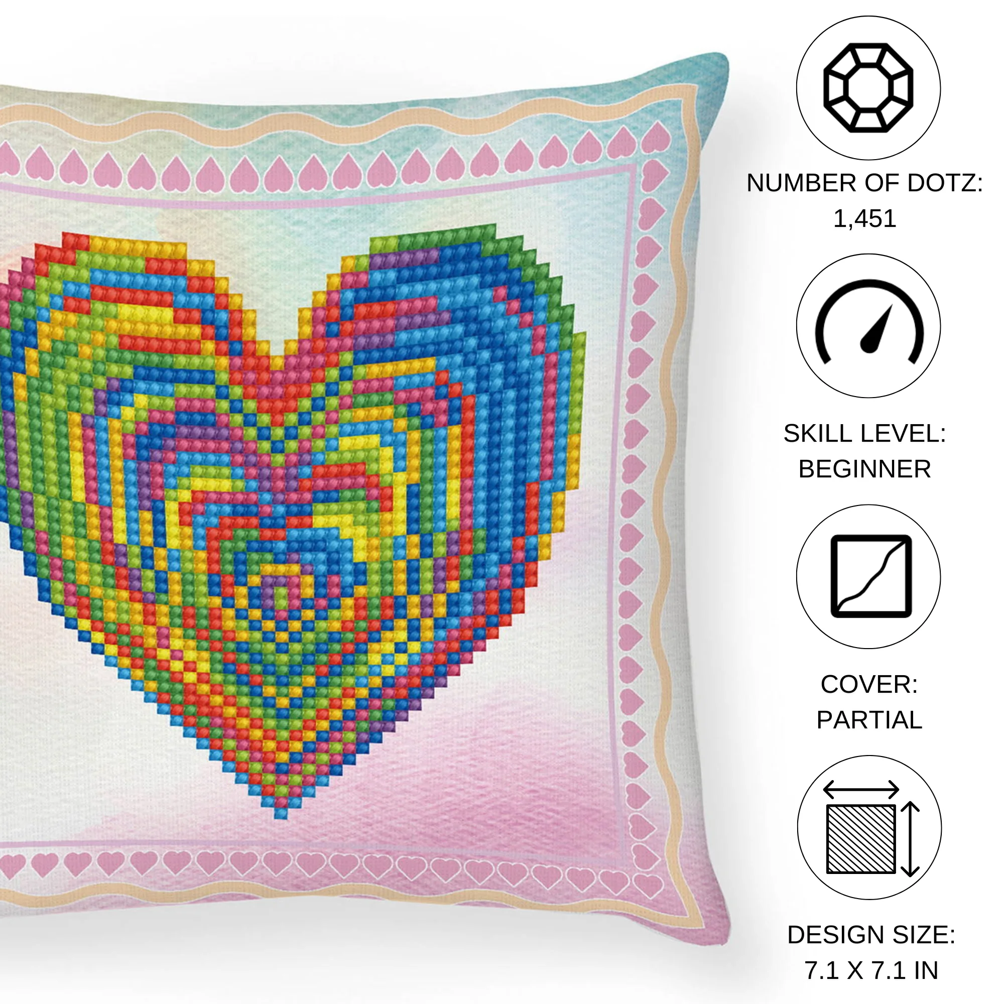 Diamond Dotz Love Rest Mini Pillow - 7.1" x 7.1" - Image 3