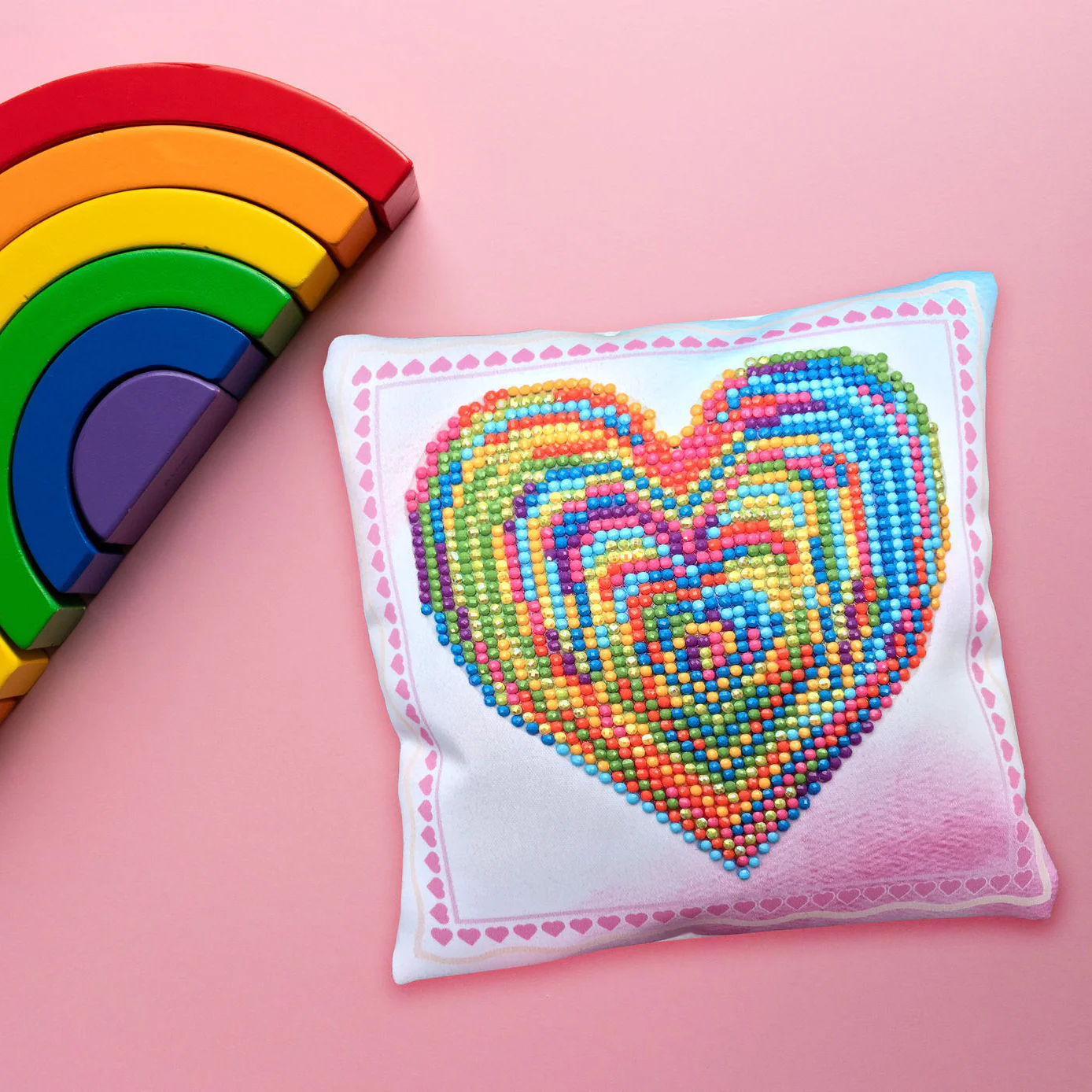 Diamond Dotz Love Rest Mini Pillow - 7.1" x 7.1" - Image 4