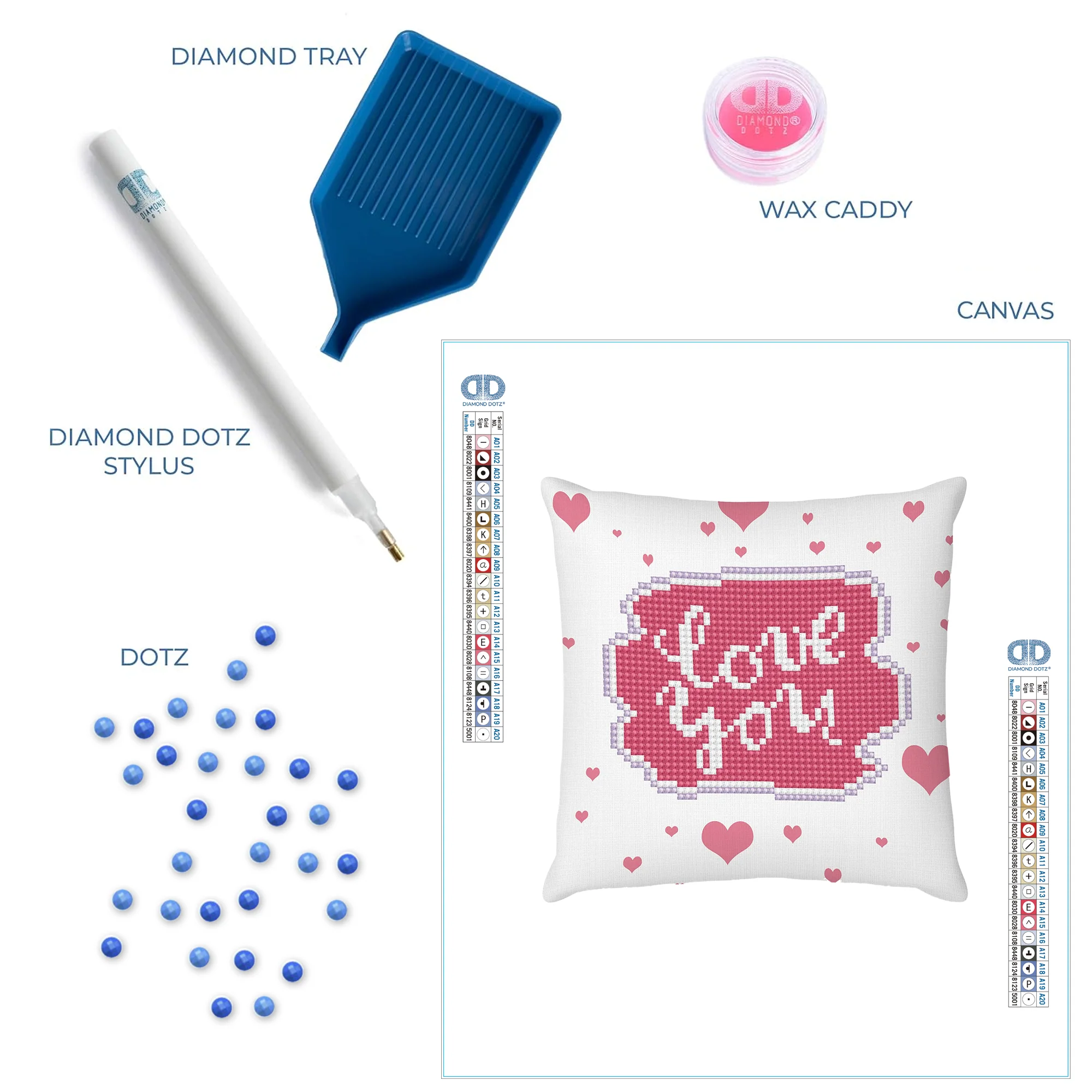 Diamond Dotz Love You Mini Pillow - 7.1" x 7.1" - Image 6