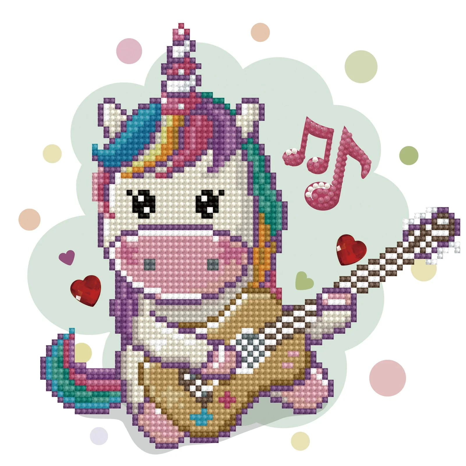 Diamond Dotz DOTZIES Music fills my Heart Diamond Painting - 9.8" x 9.1"