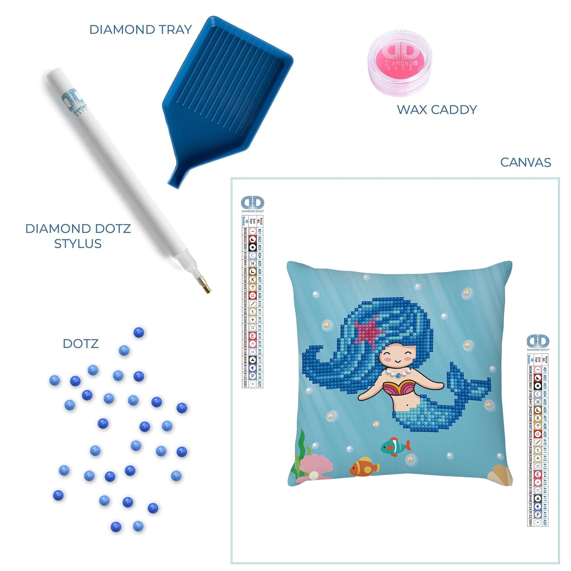 Diamond Dotz Pearl Swimmer Mini Pillow - 7.1" x 7.1" - Image 6