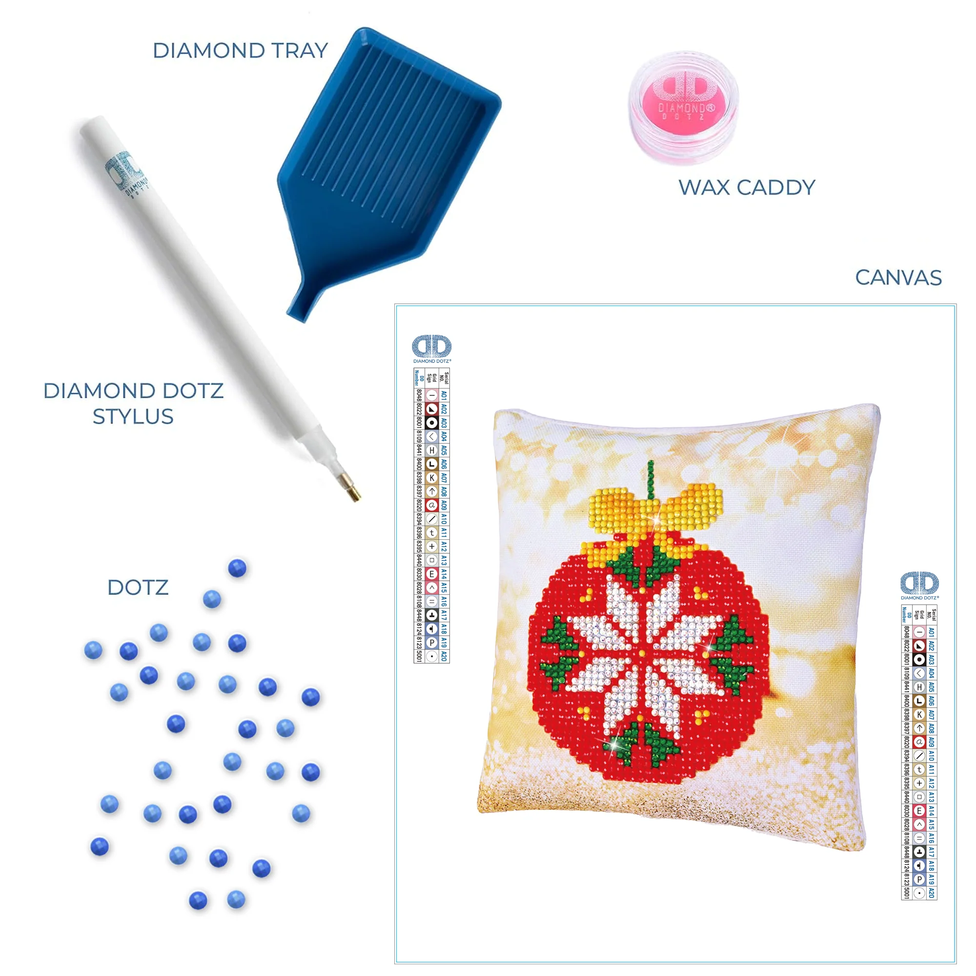 Diamond Dotz Red Bauble Pillow - 7.1" x 7.1" - Image 6
