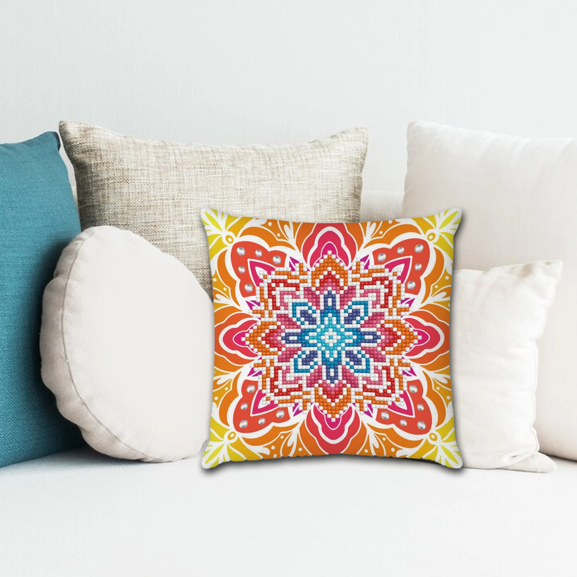 Diamond Dotz Summer Sparkle Mini Pillow - 7.1" x 7.1" - Image 2