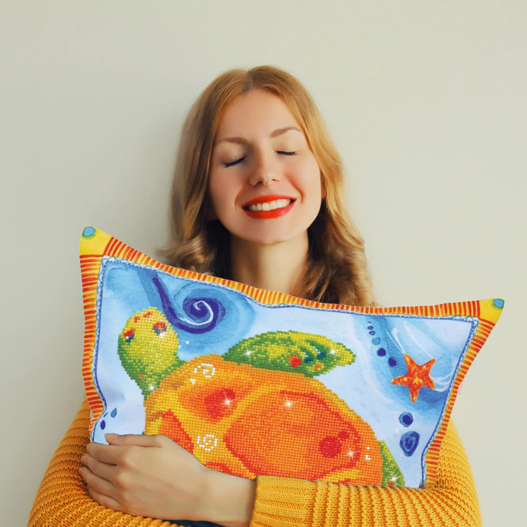 Diamond Dotz Turtle Journey Pillow - 17.7" x 17.7" - Image 4