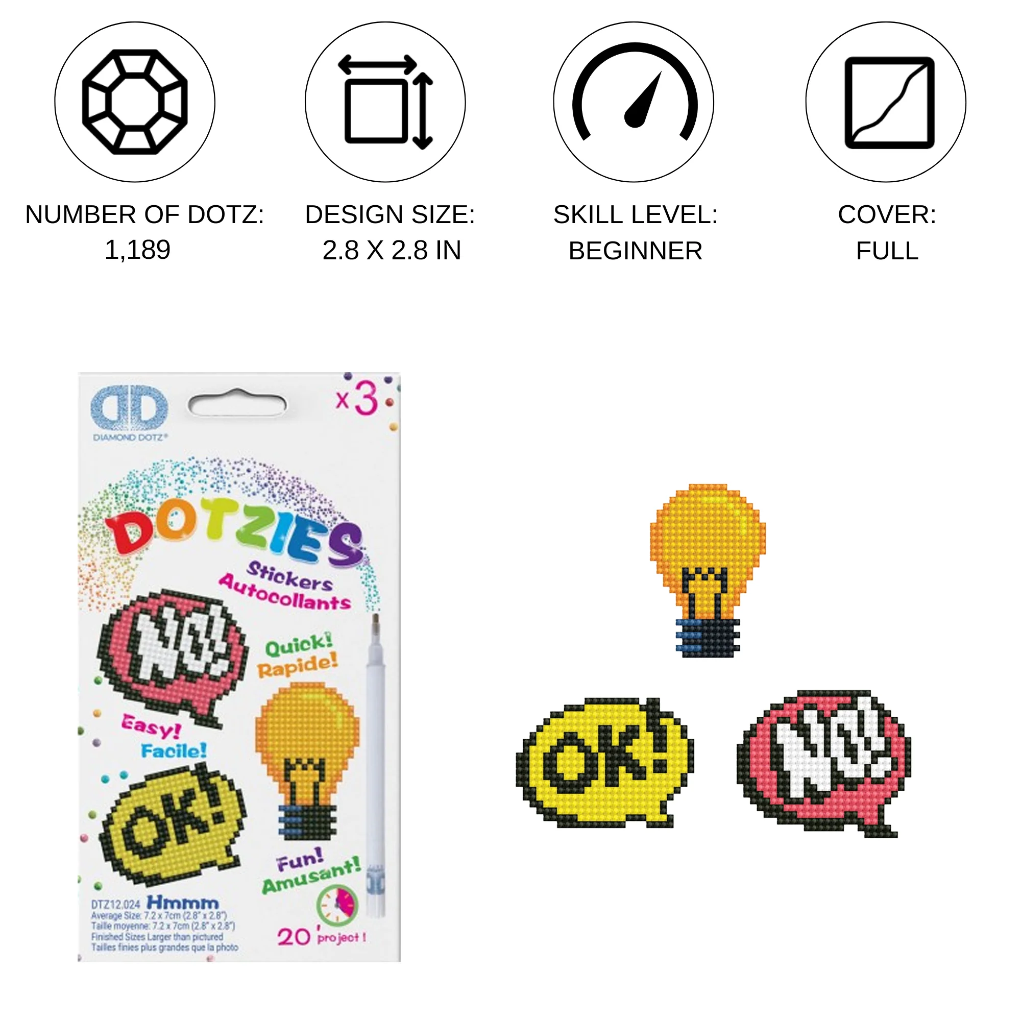Diamond Dotz Hmmm - DOTZIES Stickers Kit - Image 3