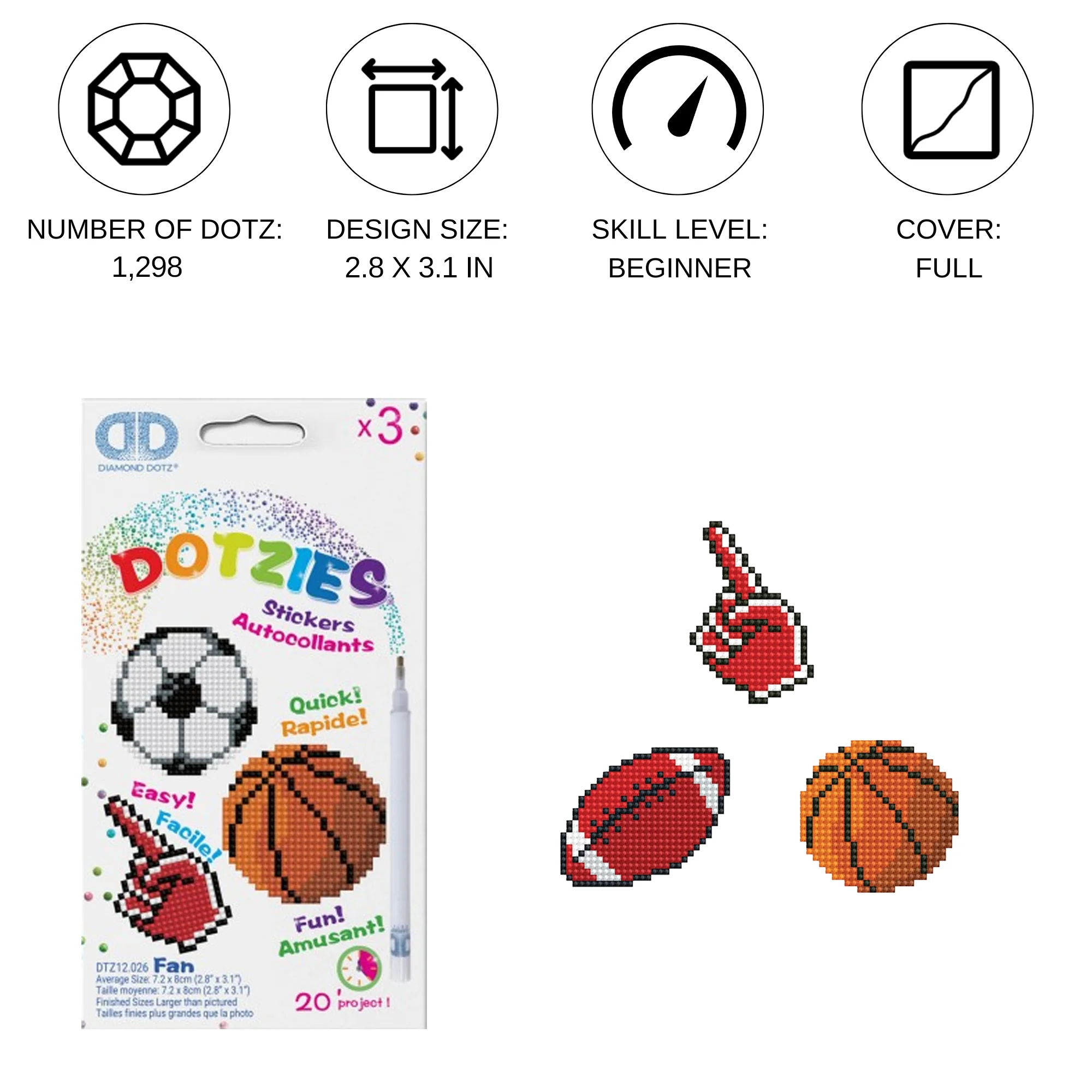 Diamond Dotz Fan - DOTZIES Stickers Kit - Image 2