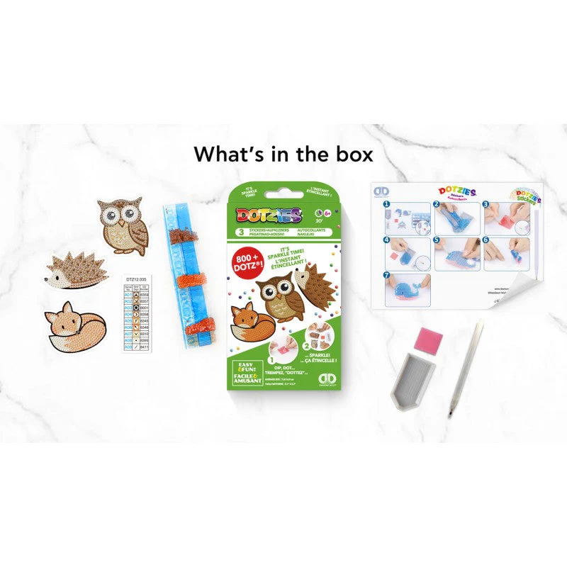 Diamond Dotz DOTZIES 3 STICKERS Multi Pack - Forest Friends - Image 11
