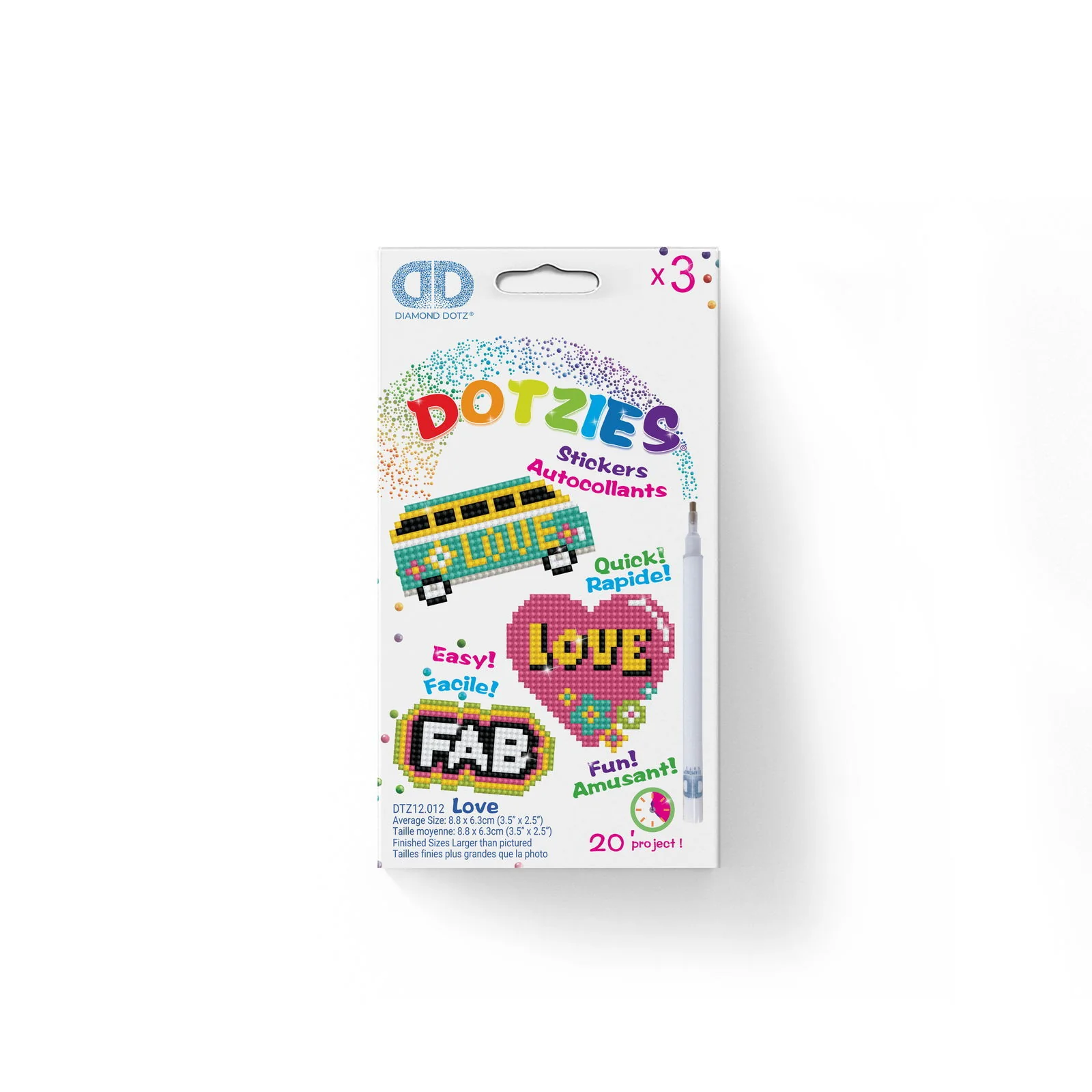Diamond Dotz 3 Stickers Multipack - LOVE - Image 6