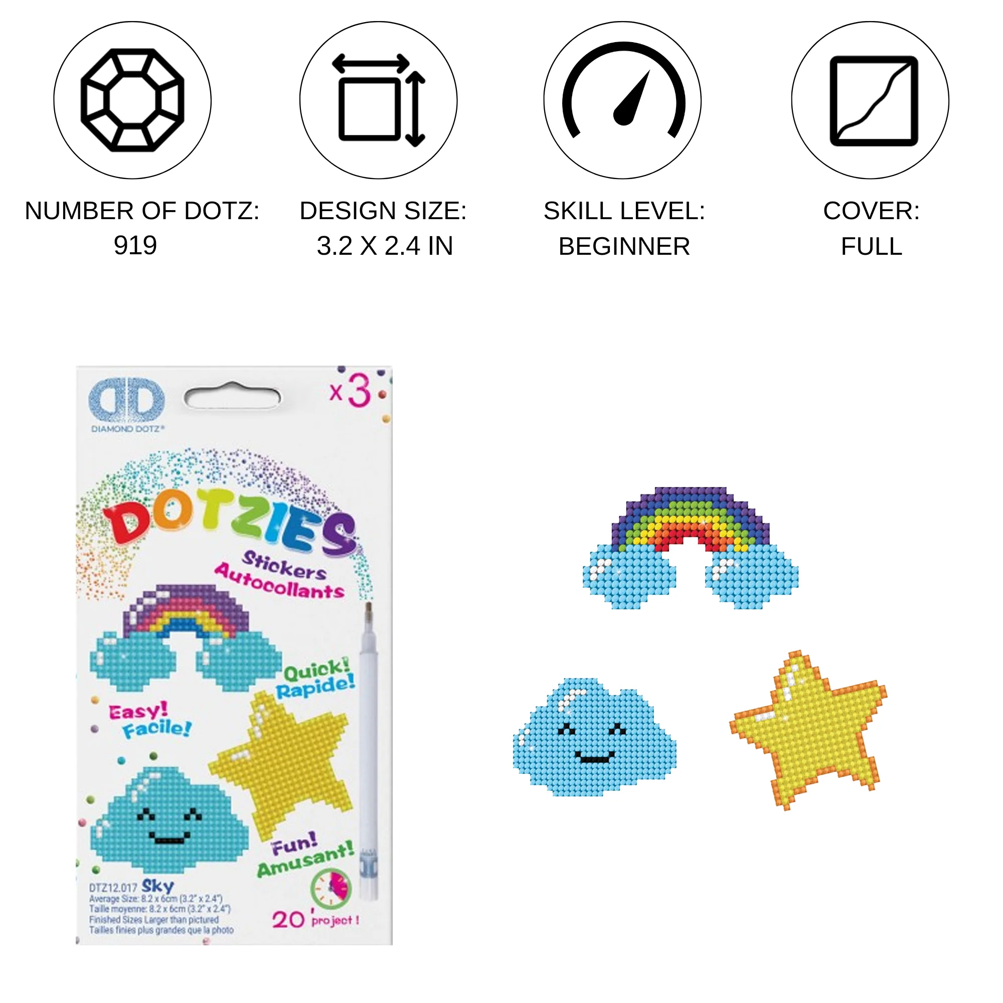 Diamond Dotz Sky - DOTZIES Stickers Kit - Image 3